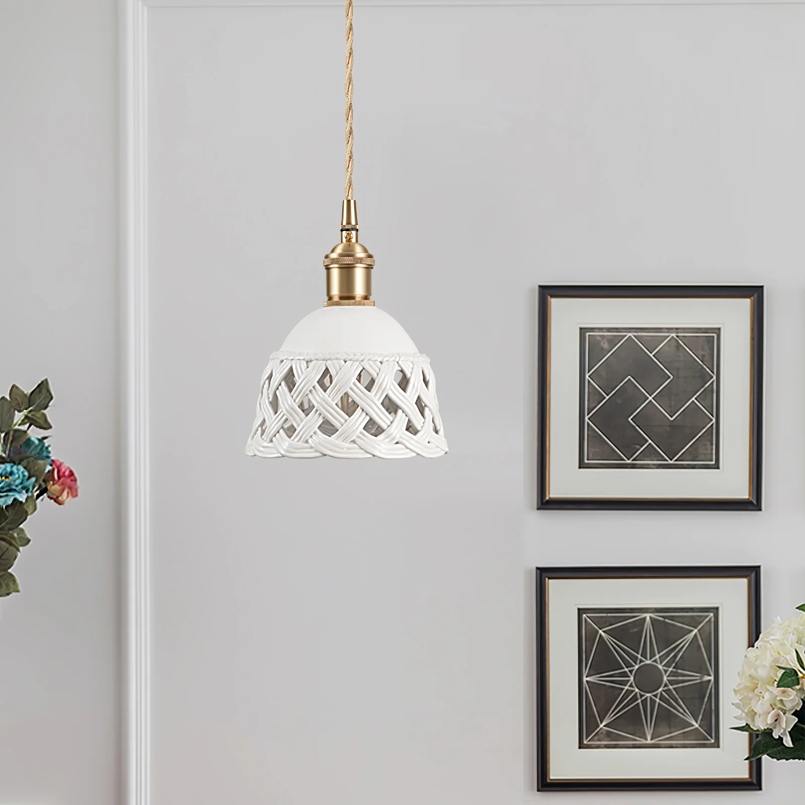 Openwork Ceramic Pendant Lamp - Image 28