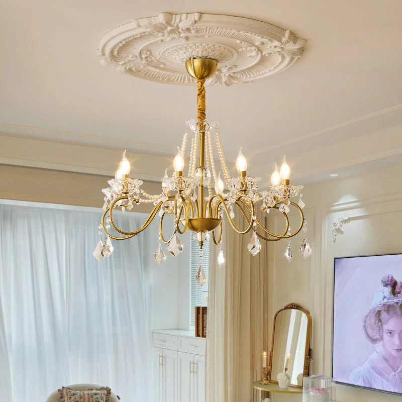 Opulent Pearl Crystal Chandelier - Image 14
