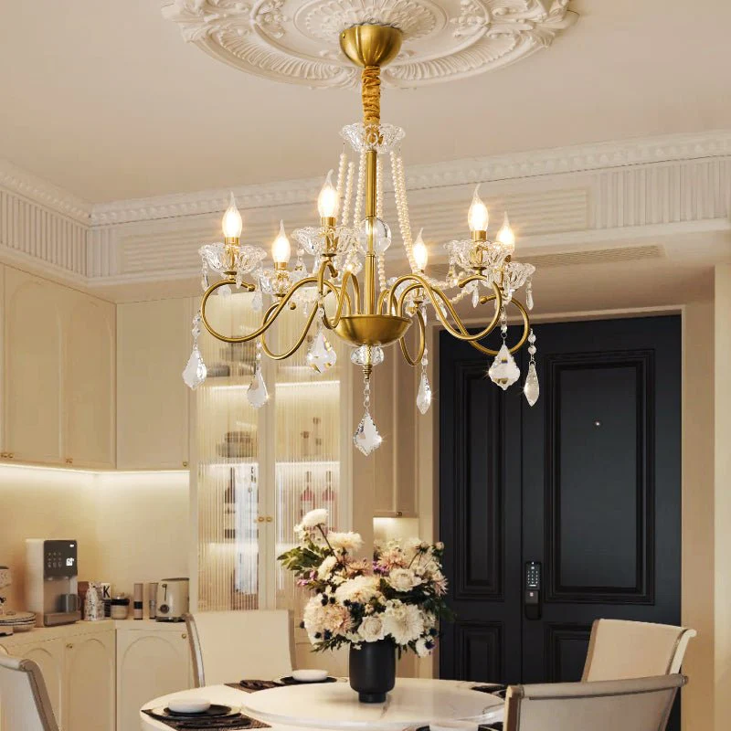 Opulent Pearl Crystal Chandelier - Image 15