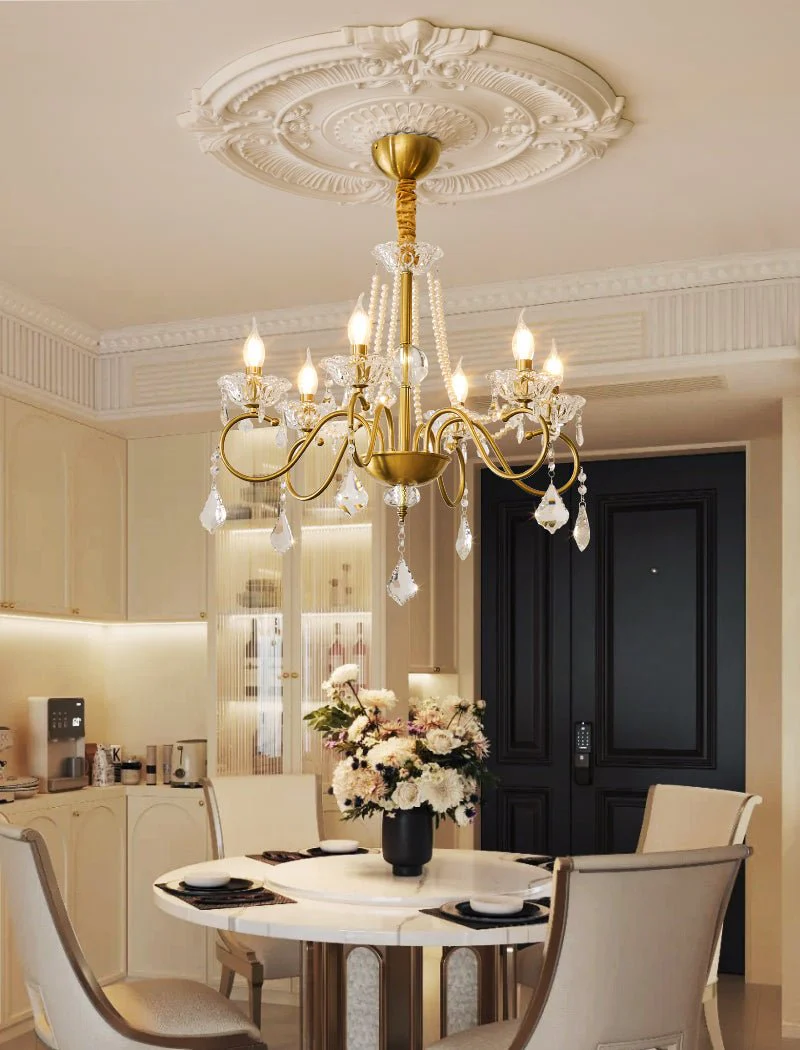 Opulent Pearl Crystal Chandelier - Image 19