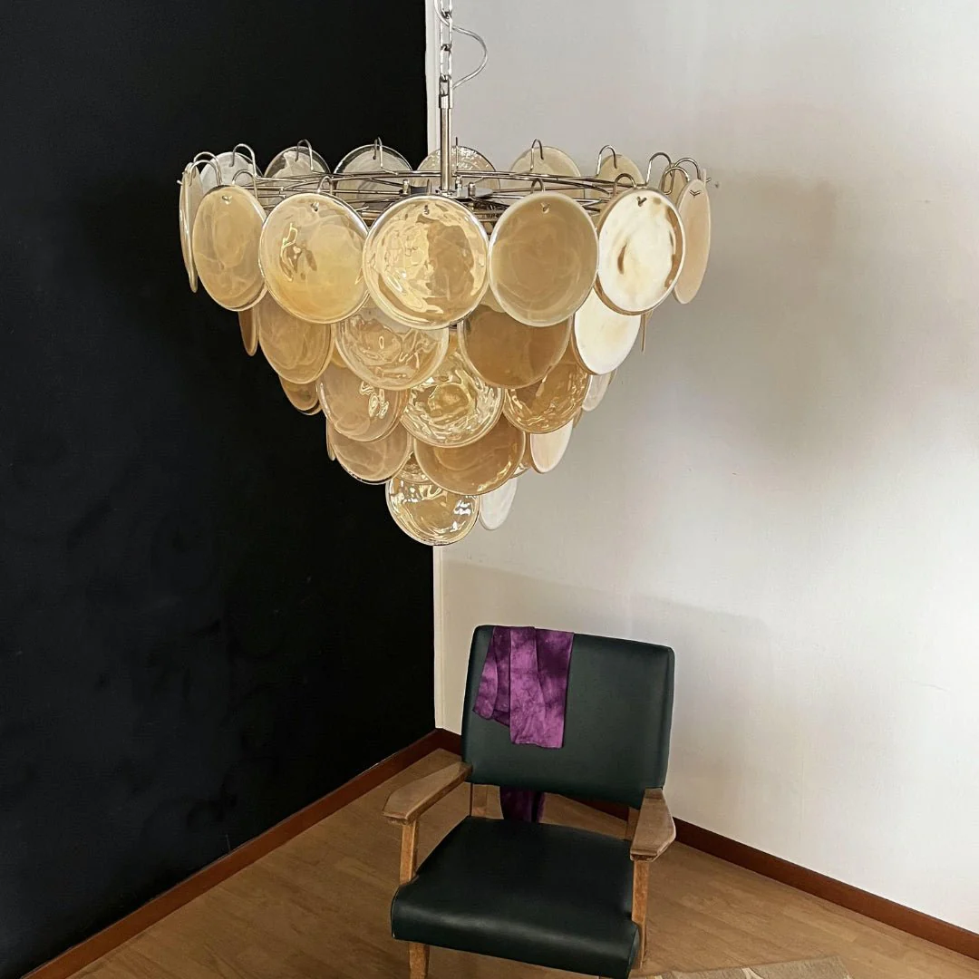 Orange Murano Disc Chandelier - Image 12