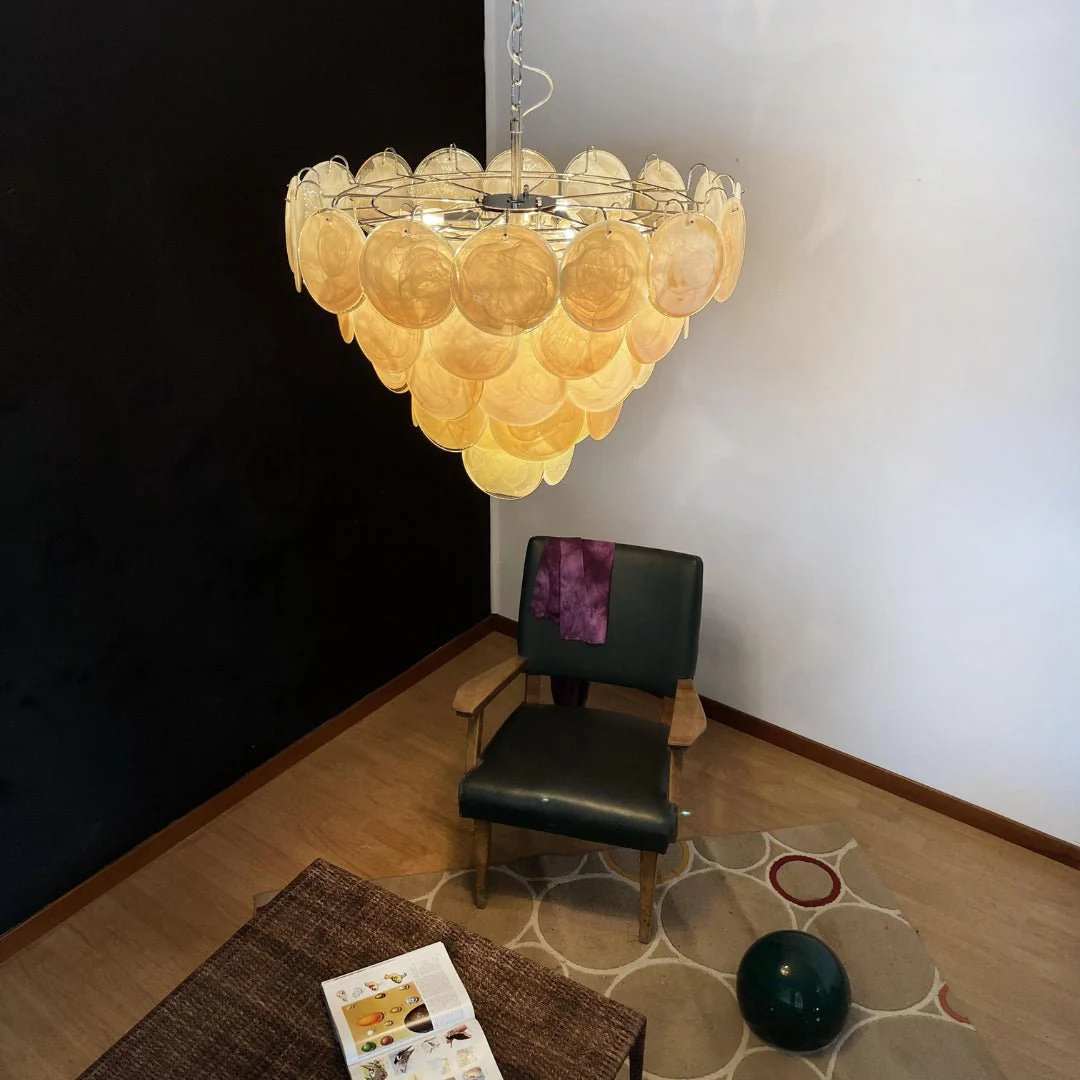 Orange Murano Disc Chandelier - Image 16