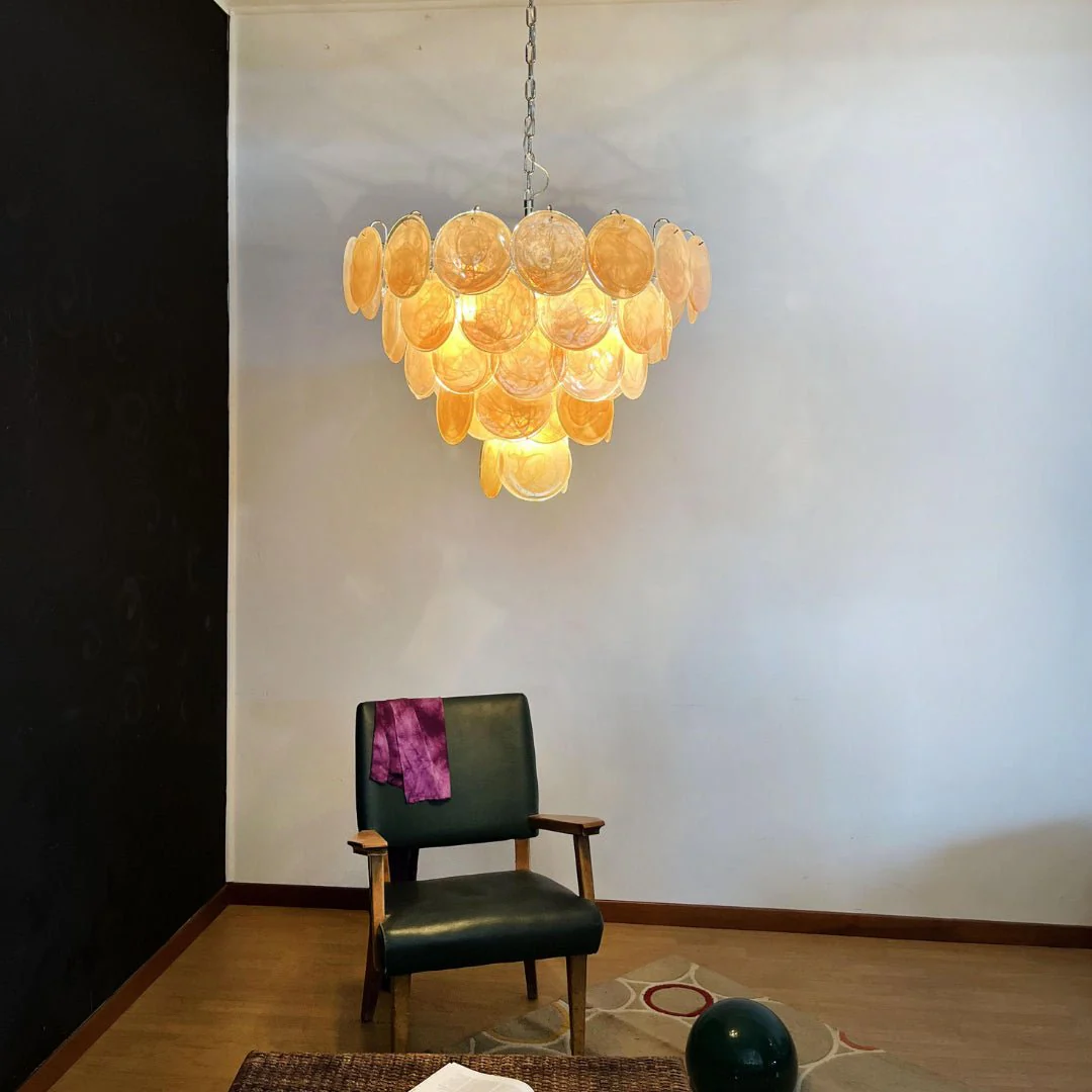 Orange Murano Disc Chandelier - Image 17