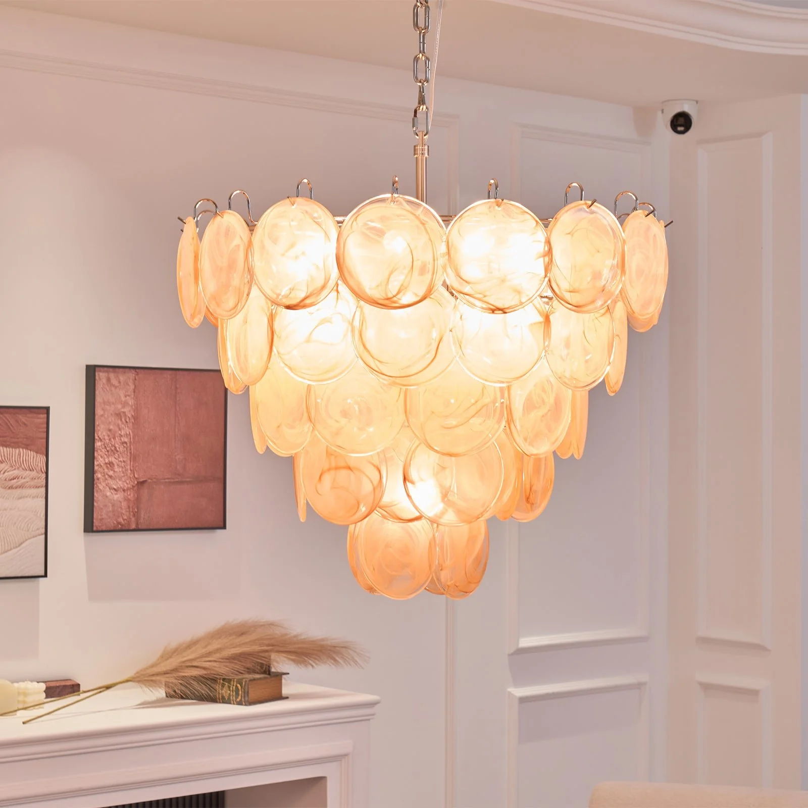 Orange Murano Disc Chandelier - Image 20