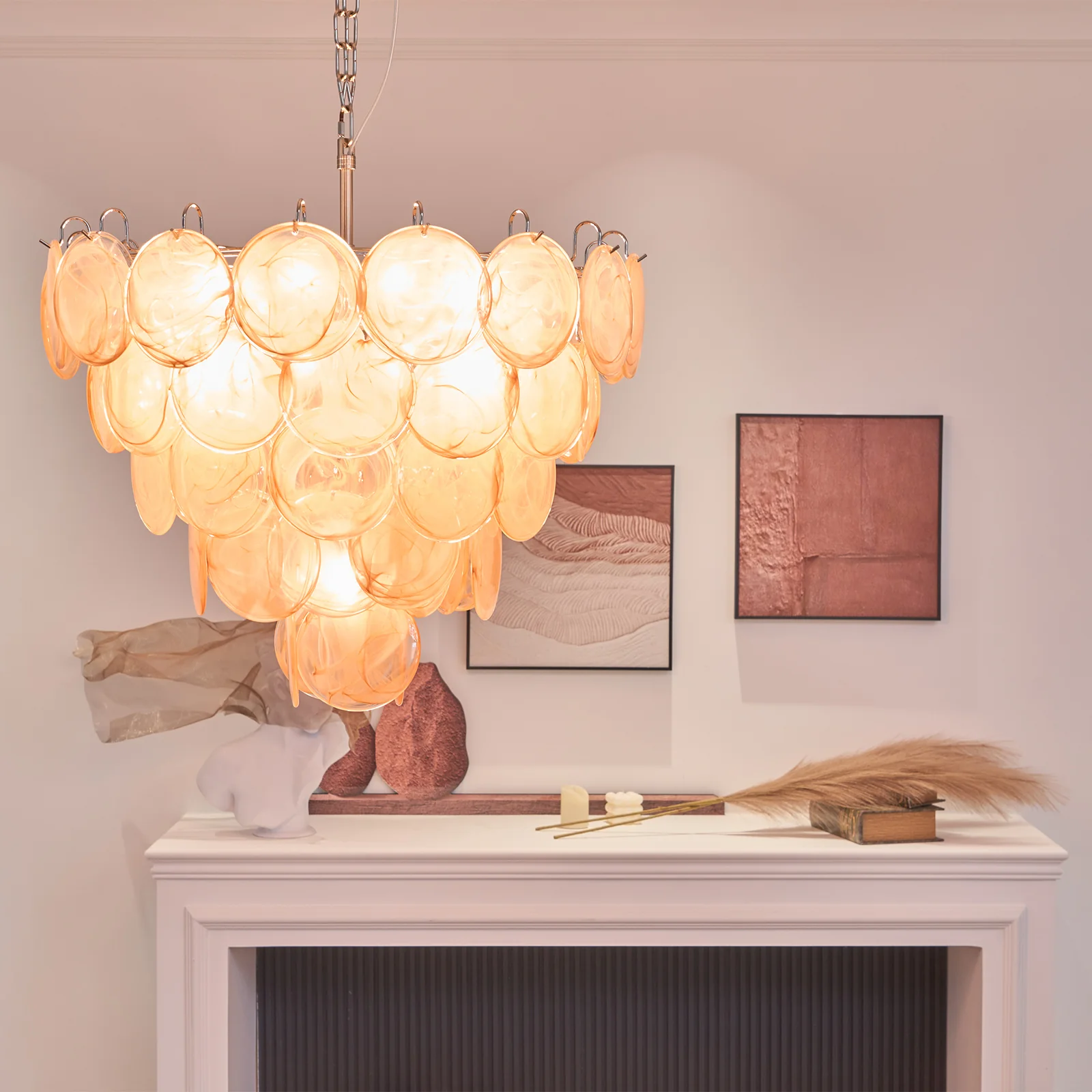 Orange Murano Disc Chandelier - Image 21