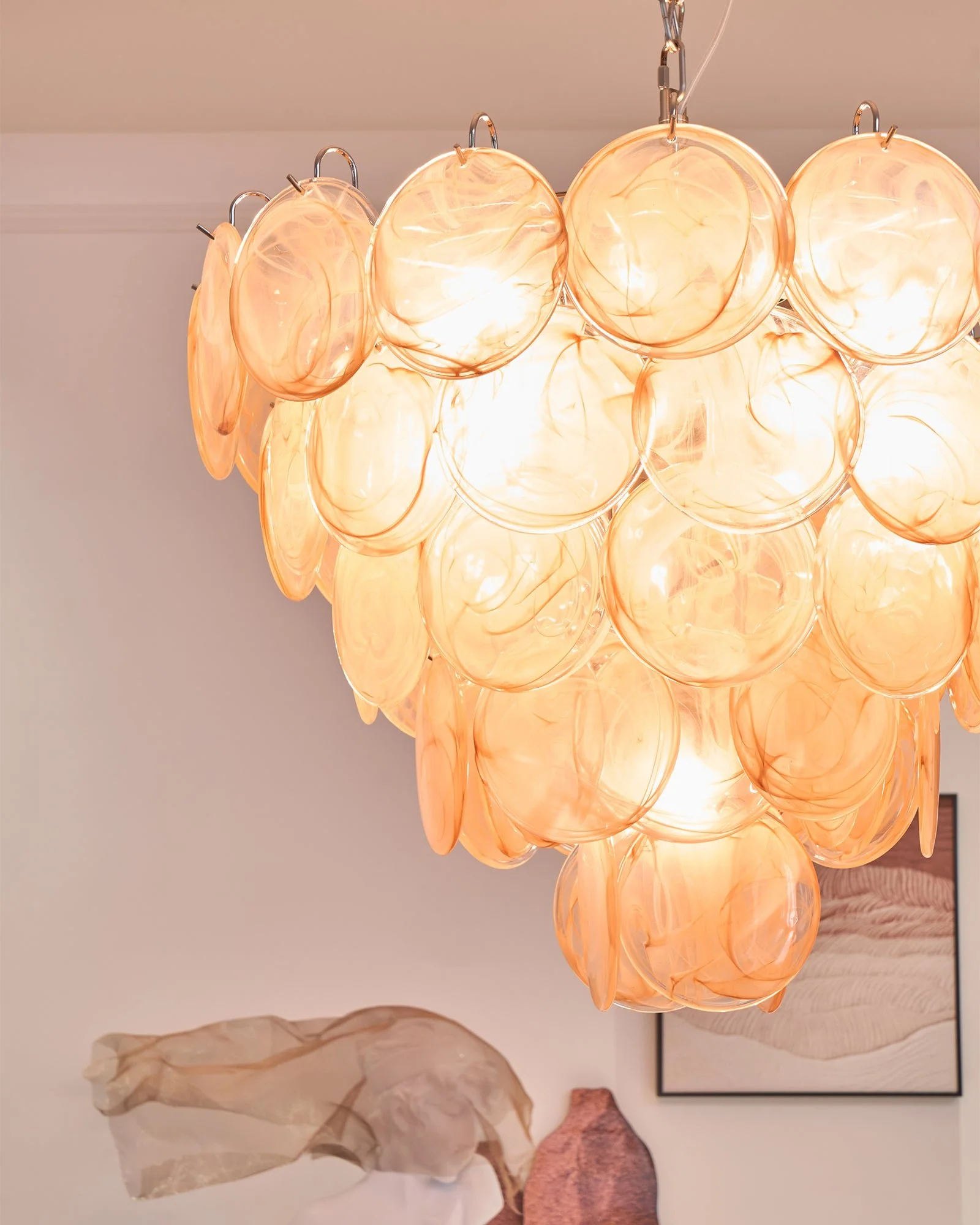 Orange Murano Disc Chandelier - Image 22