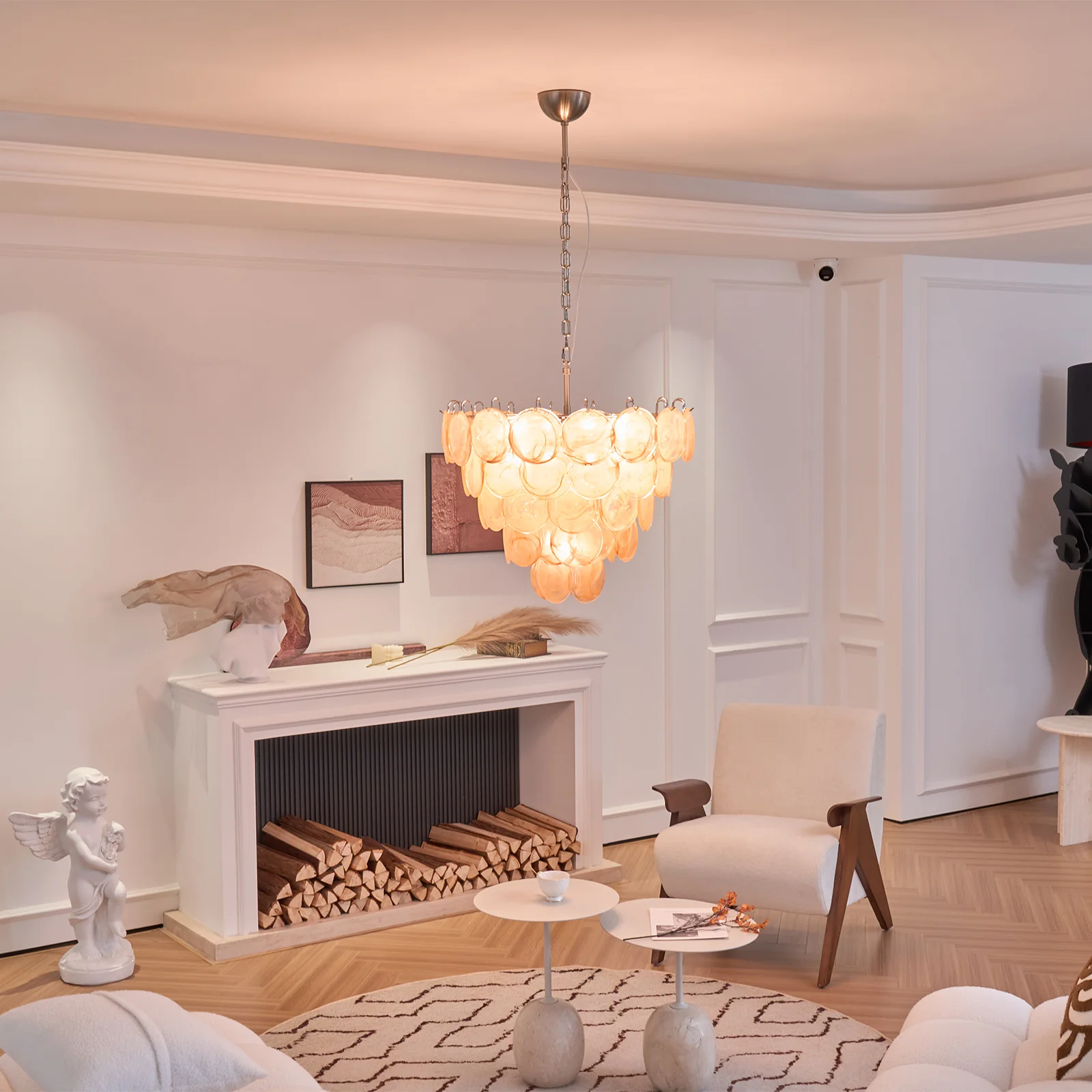 Orange Murano Disc Chandelier - Image 23