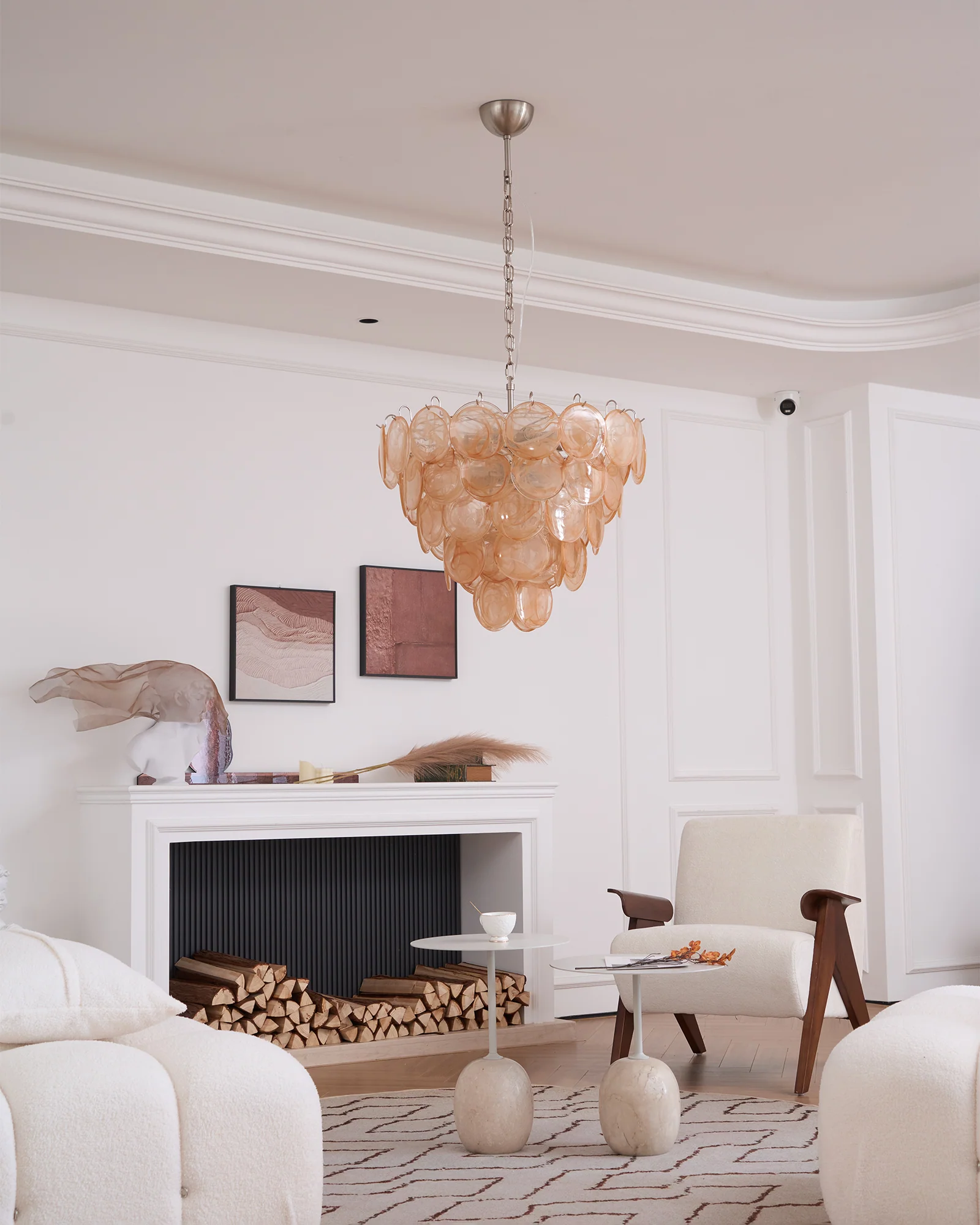 Orange Murano Disc Chandelier - Image 30