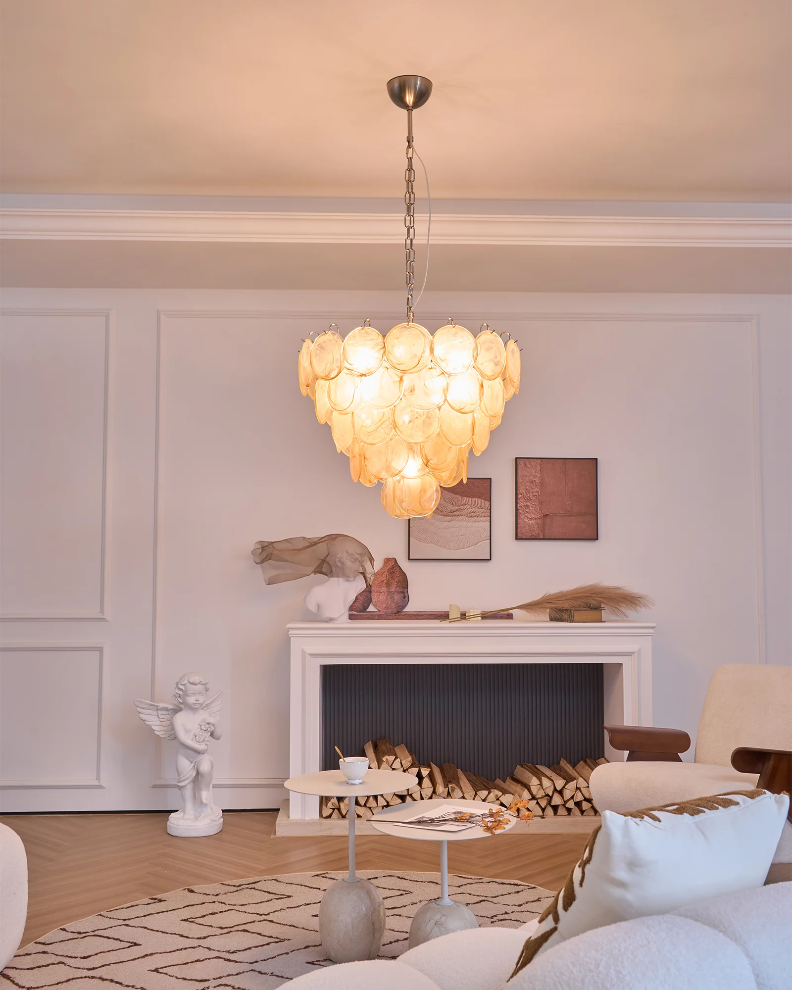 Orange Murano Disc Chandelier - Image 32