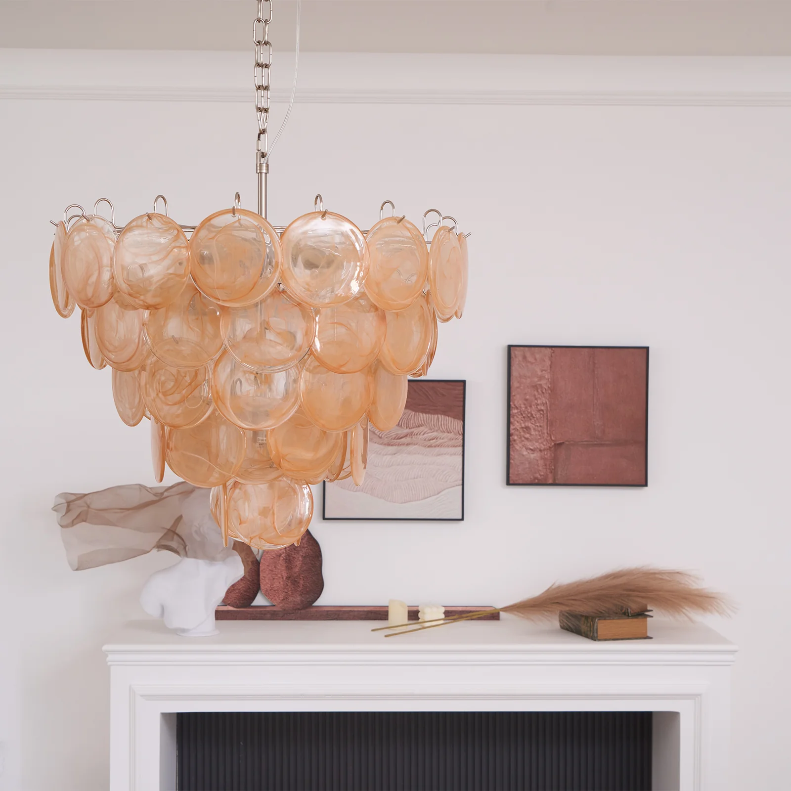 Orange Murano Disc Chandelier - Image 34