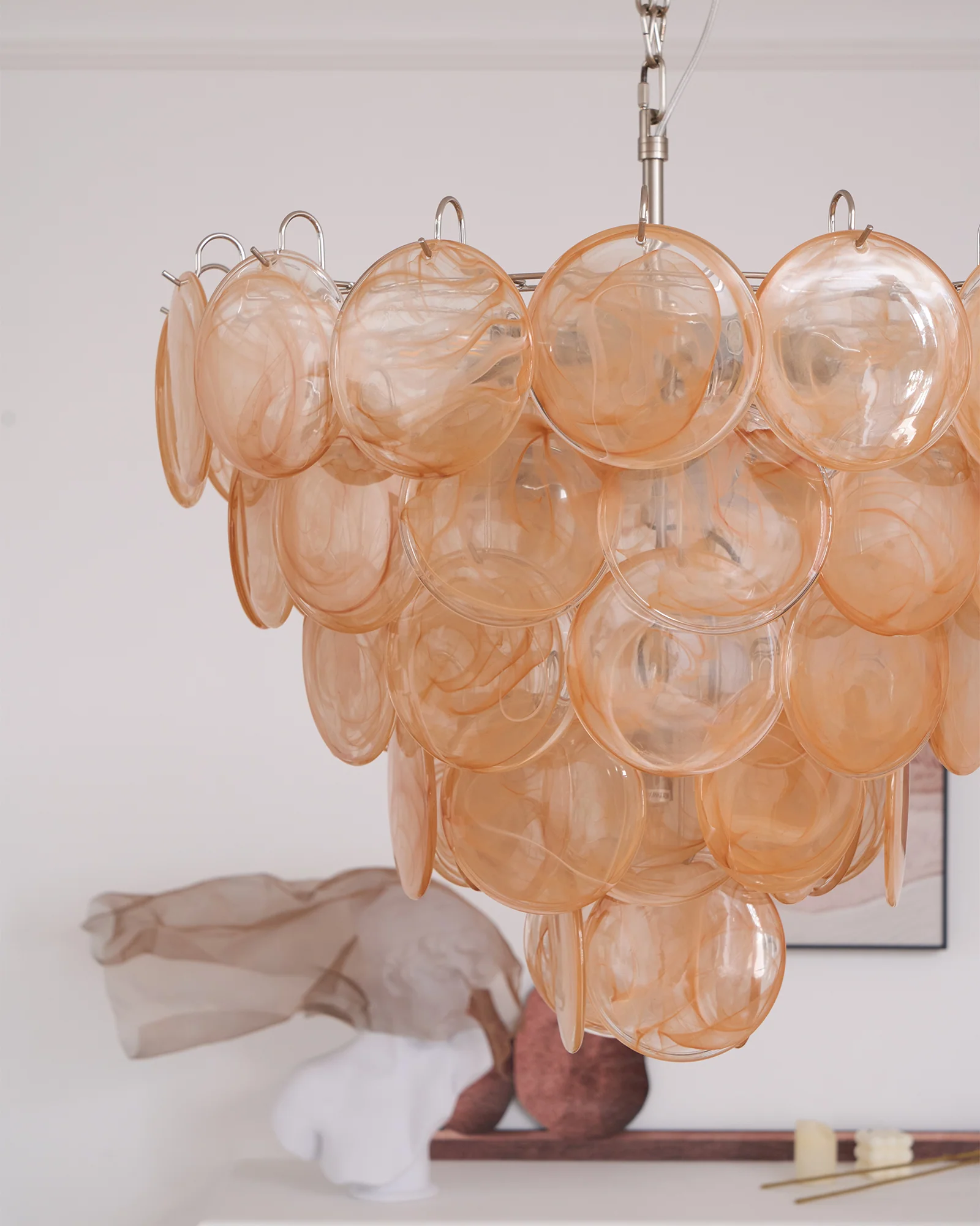 Orange Murano Disc Chandelier - Image 35