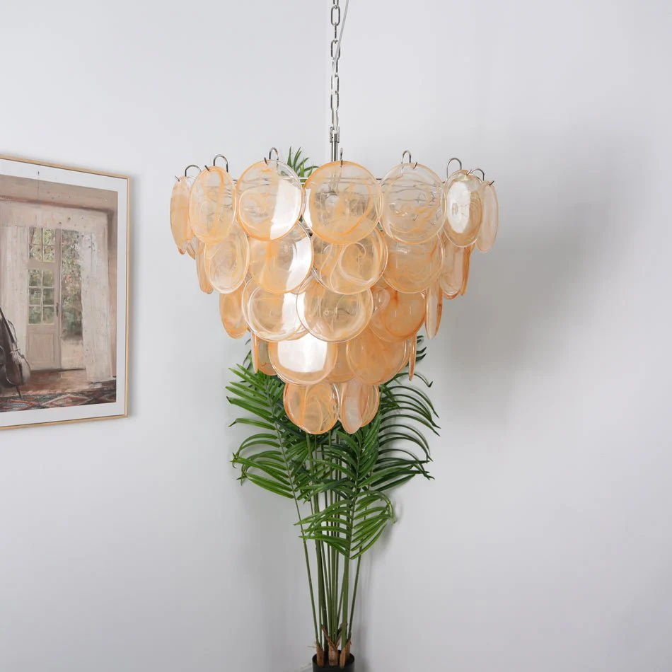 Orange Murano Disc Chandelier - Image 6
