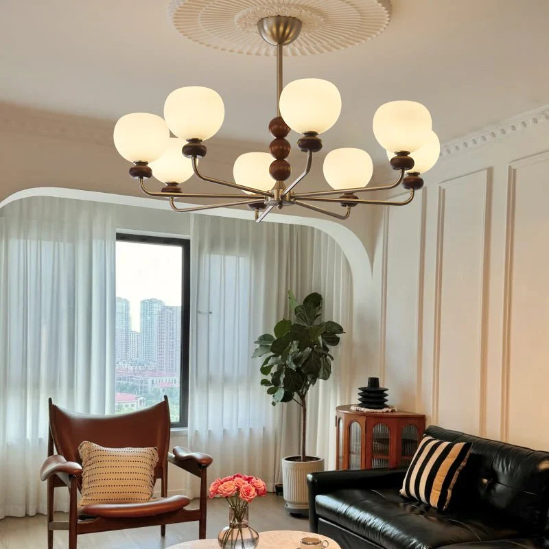 Orb Walnut Chandelier - Image 4
