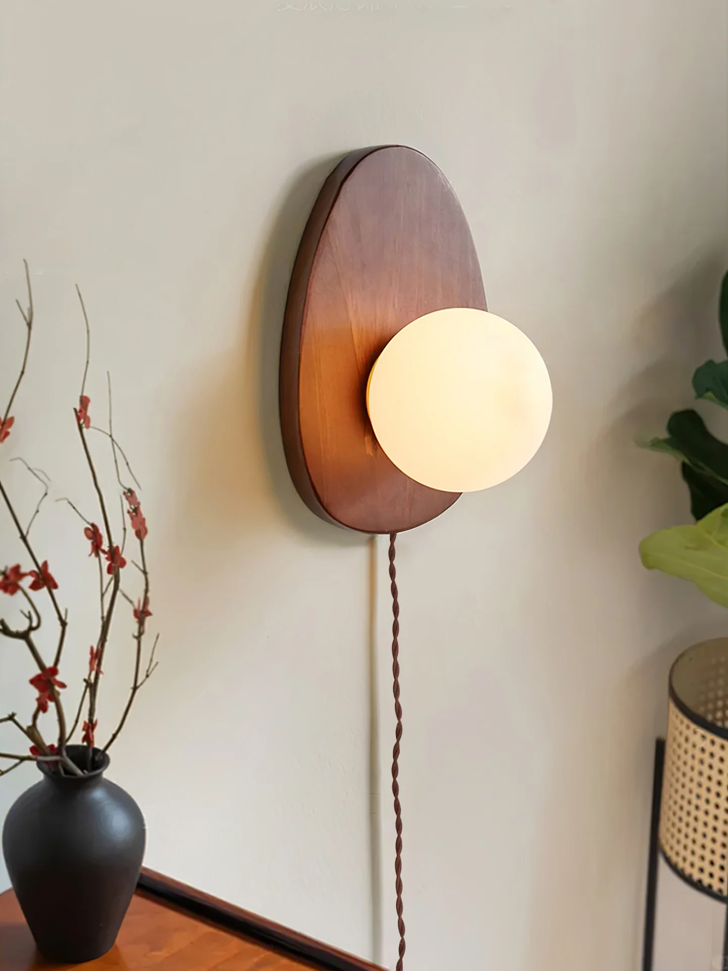 Orba Walnut Plug-in Wall Lamp - Image 24