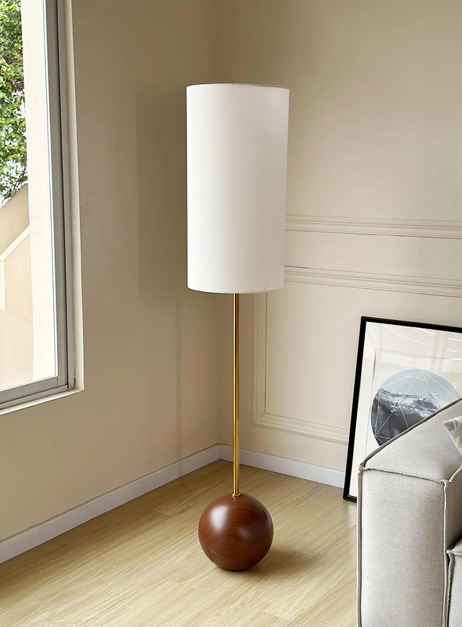 Orbis Wooden Sphere Floor Lamp - Image 11