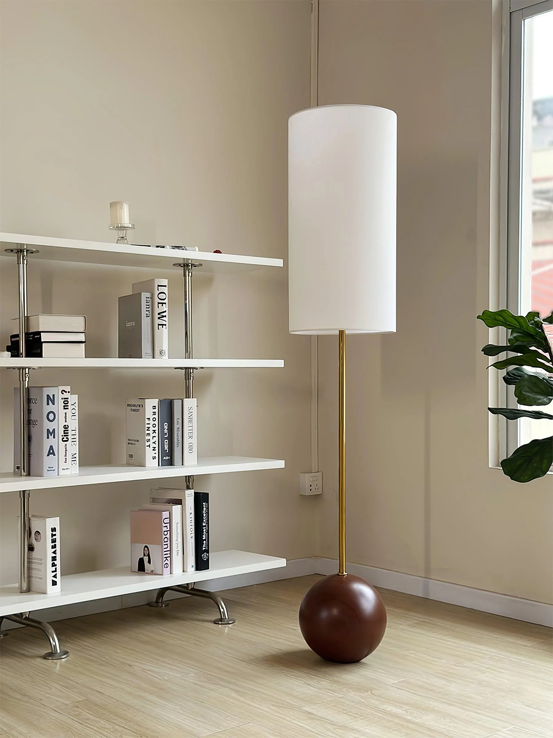 Orbis Wooden Sphere Floor Lamp - Image 12