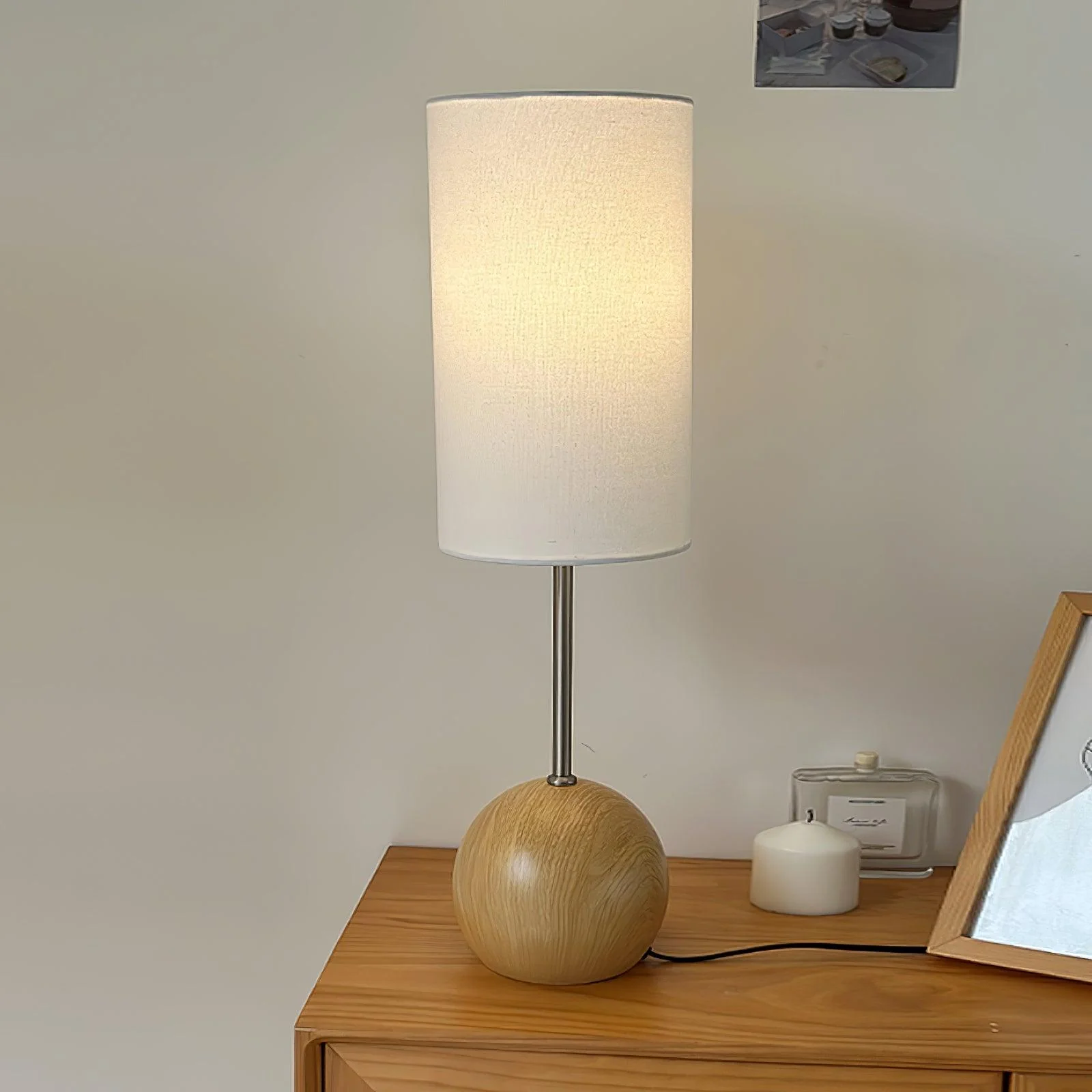 Orbis Wooden Sphere Table Lamp - Image 17