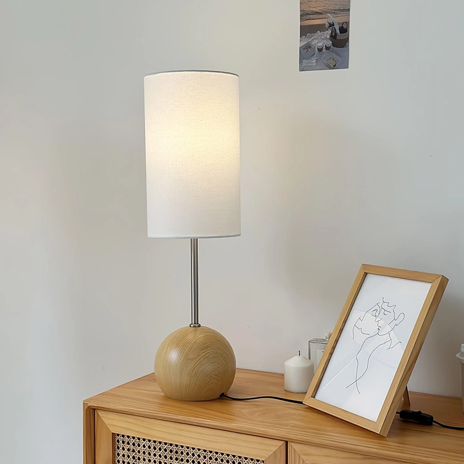 Orbis Wooden Sphere Table Lamp - Image 3