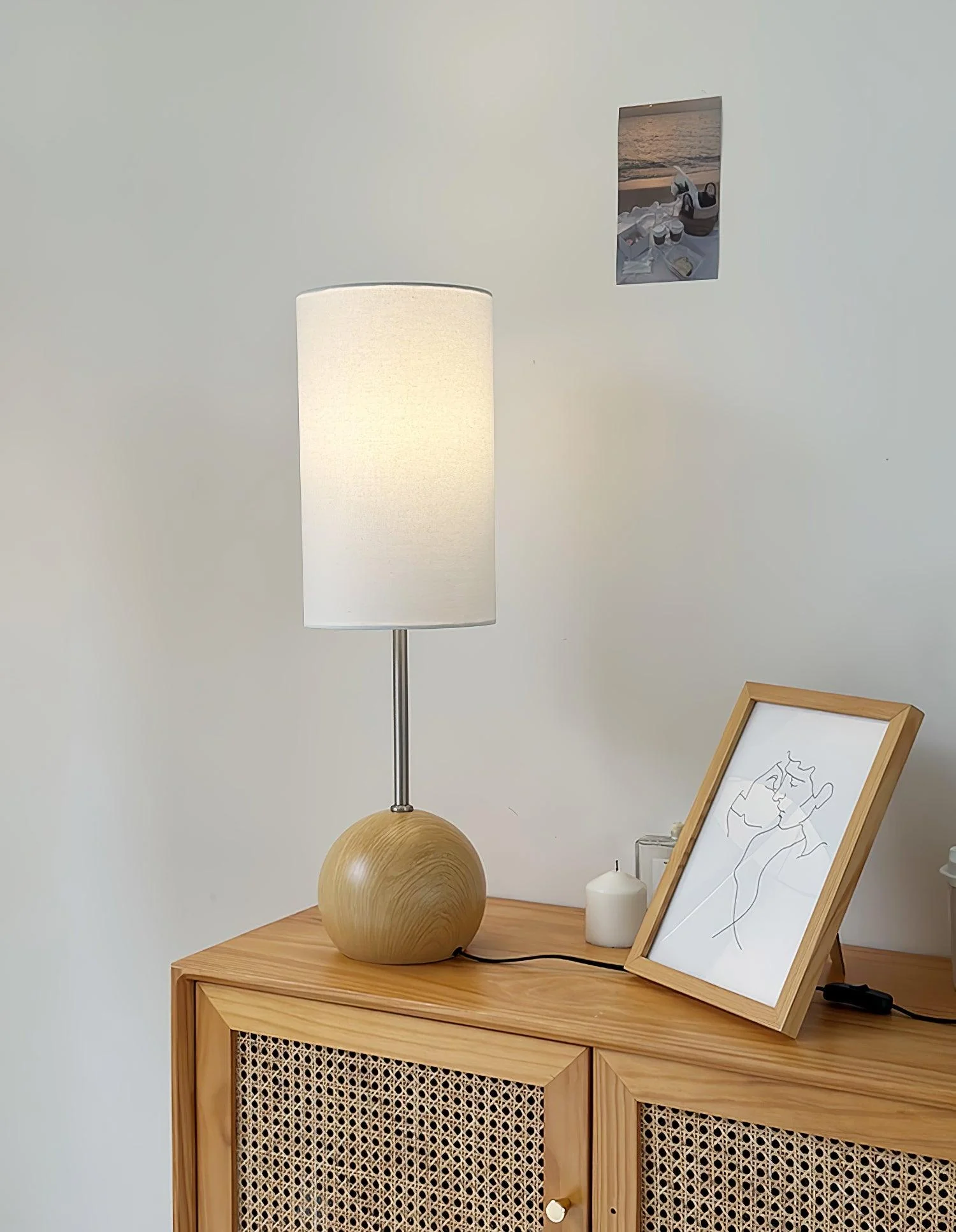 Orbis Wooden Sphere Table Lamp - Image 4