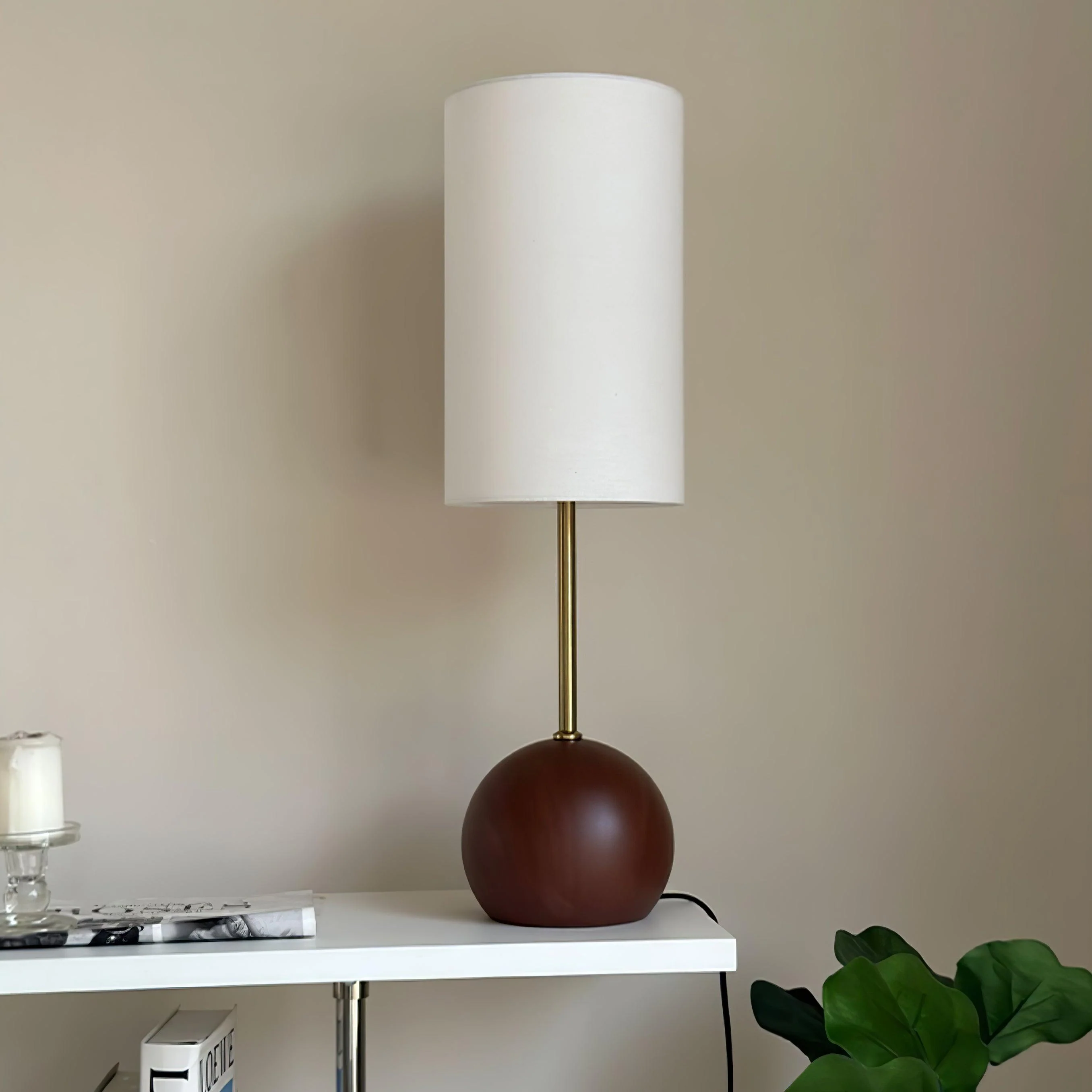 Orbis Wooden Sphere Table Lamp - Image 7