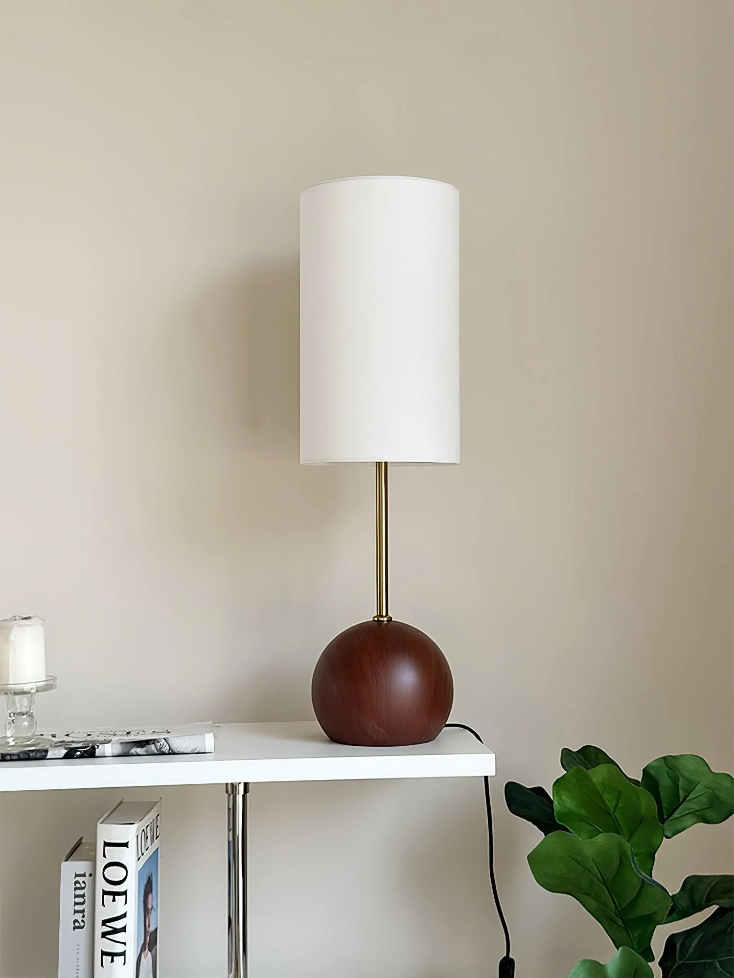 Orbis Wooden Sphere Table Lamp - Image 9