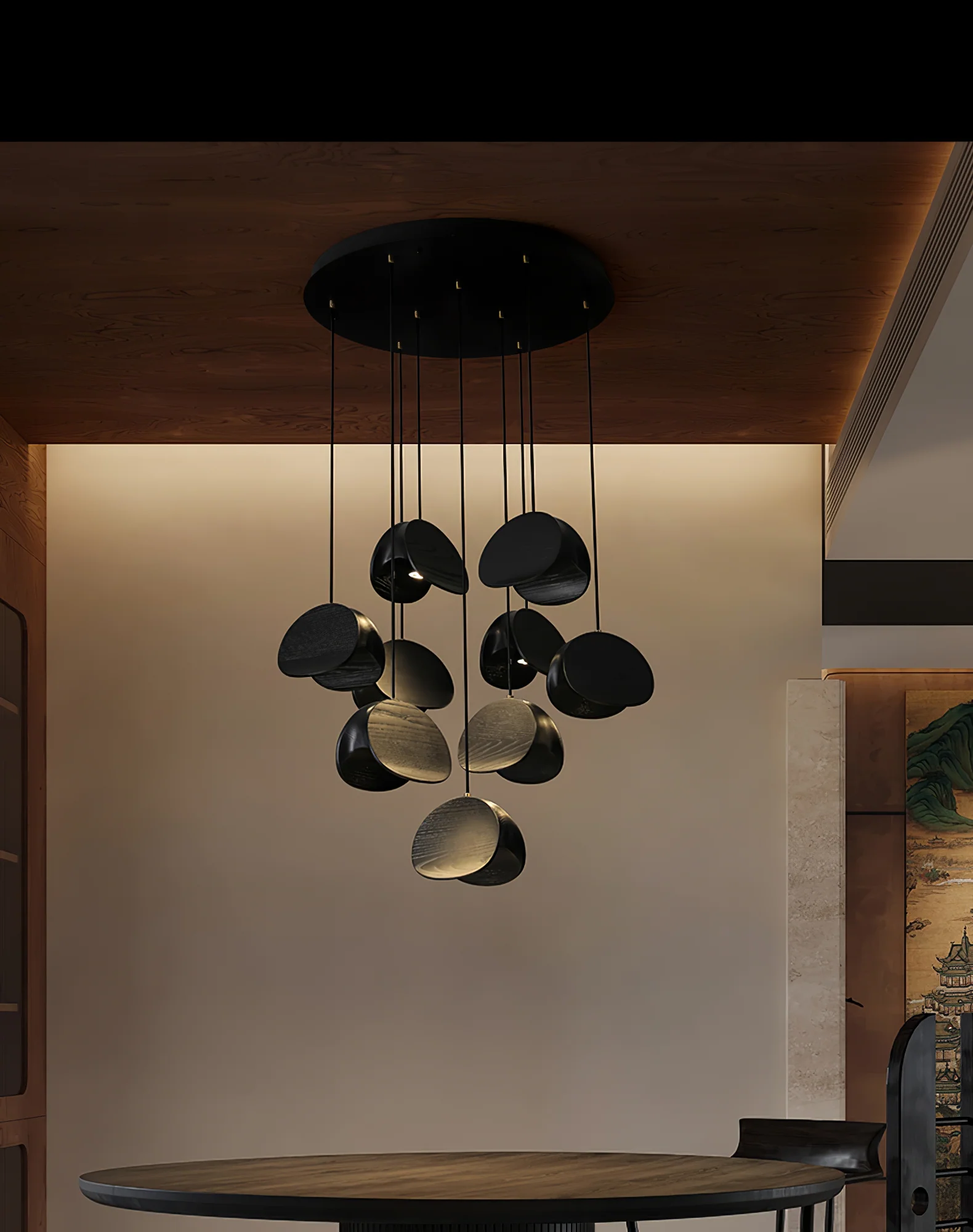 Orbit Fold Wood Pendant Light - Image 10