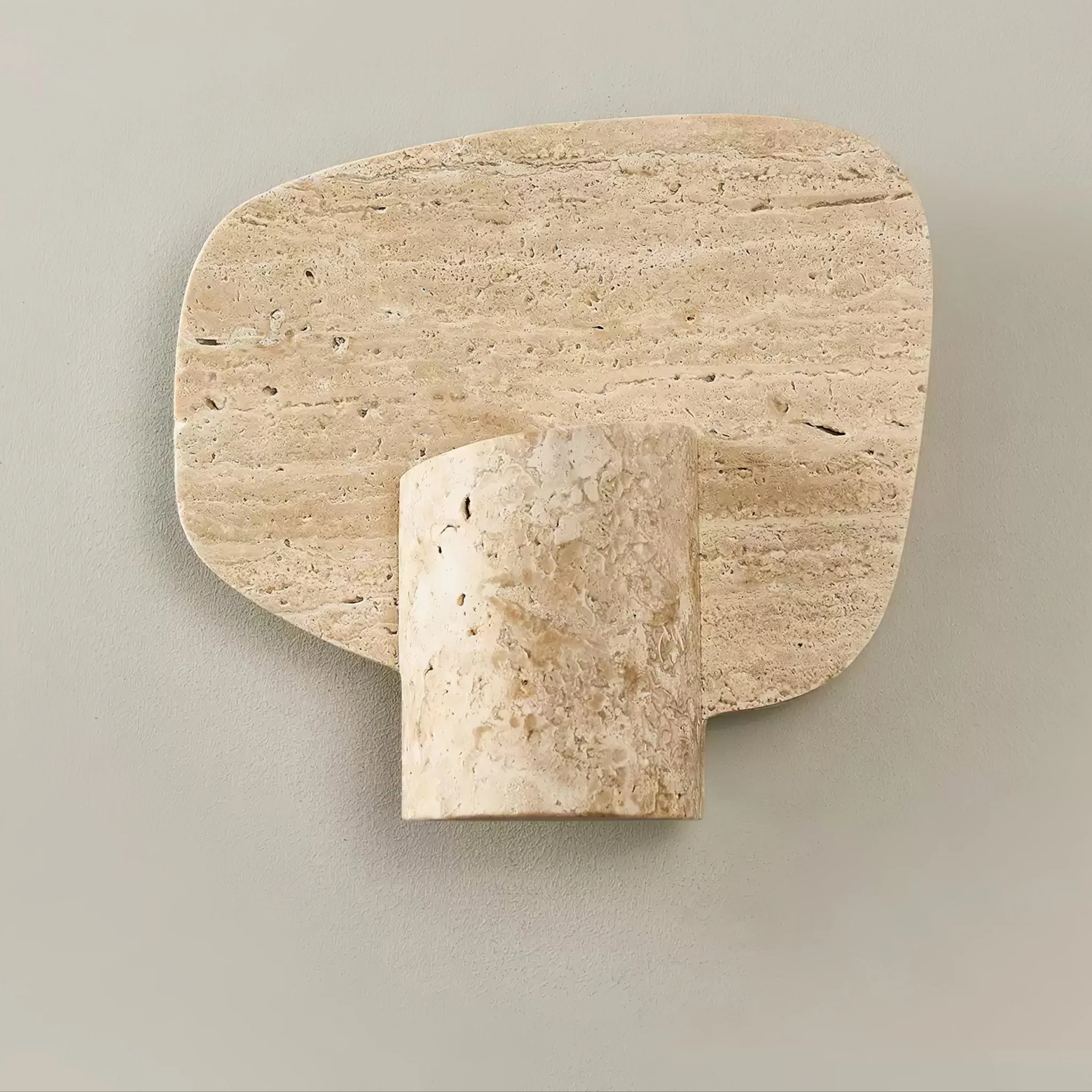 Organic Travertine Cylinder Wall Light - Image 3