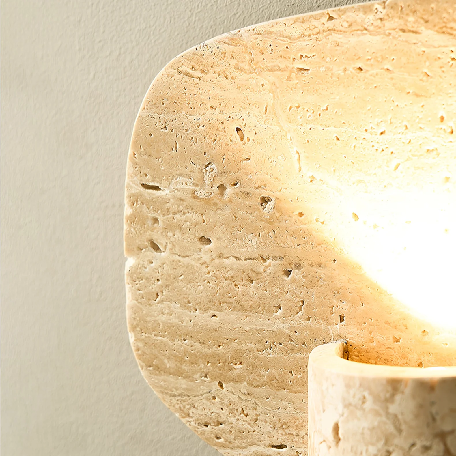 Organic Travertine Cylinder Wall Light - Image 5