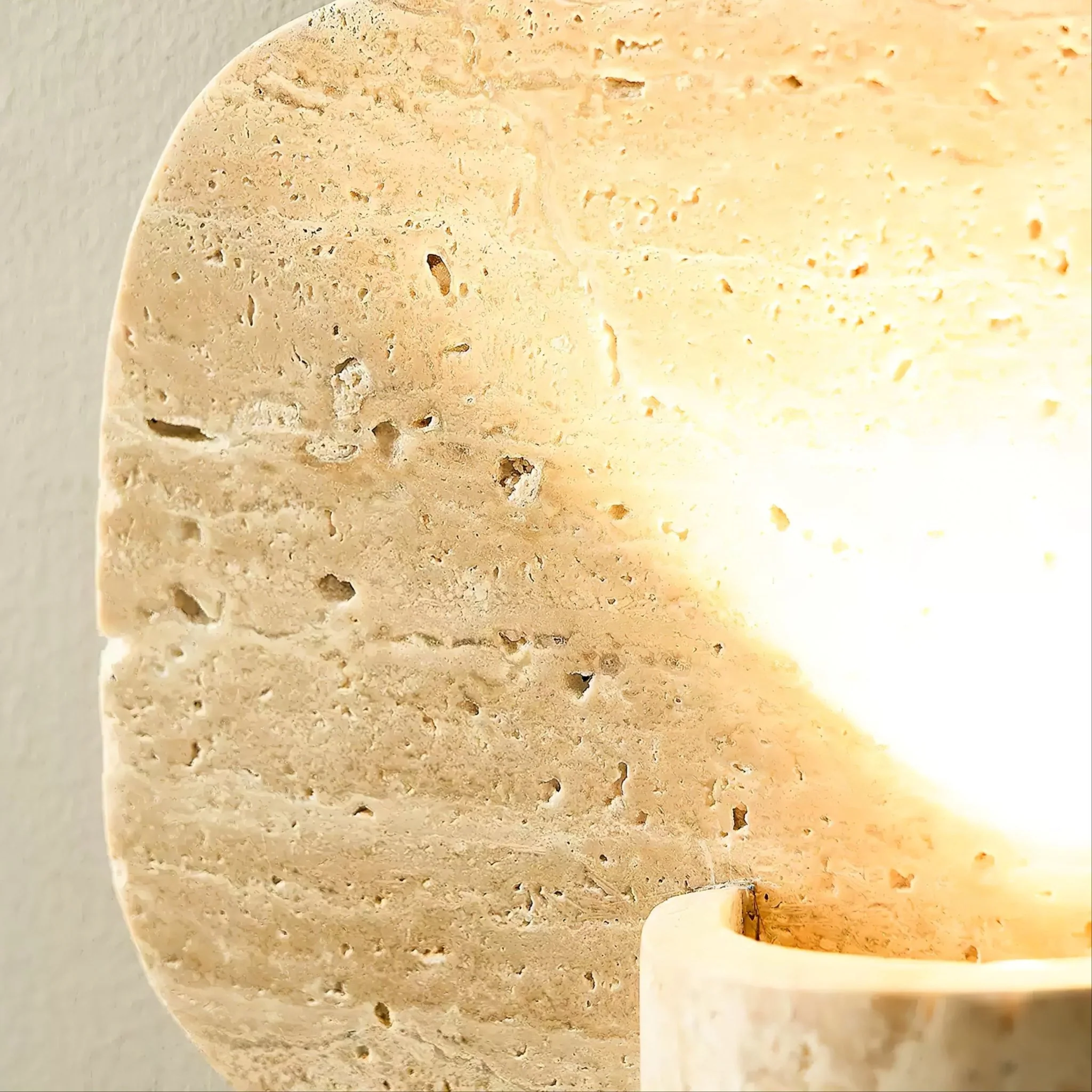Organic Travertine Cylinder Wall Light - Image 7
