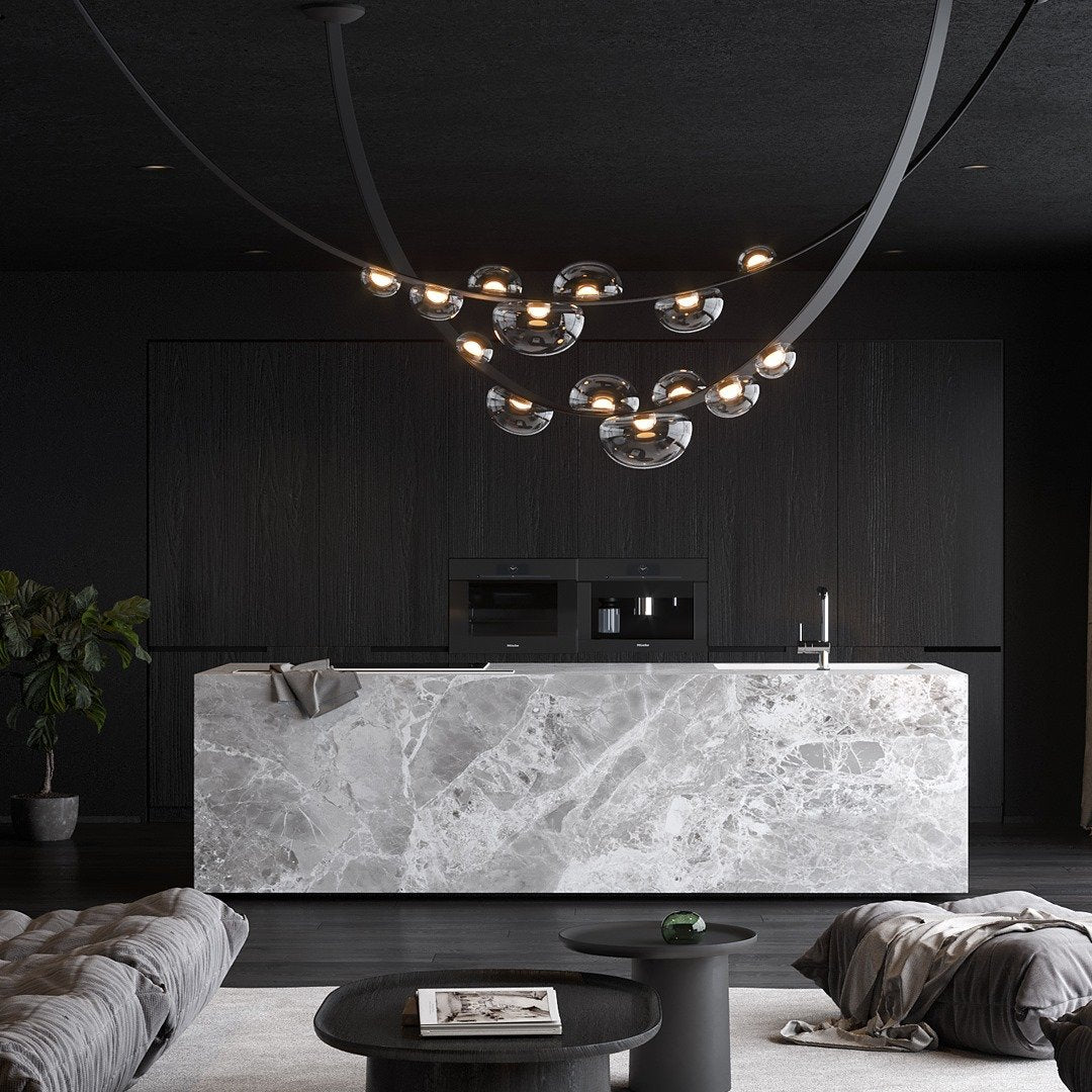 Orvyn Leather Arc Chandelier - Image 15