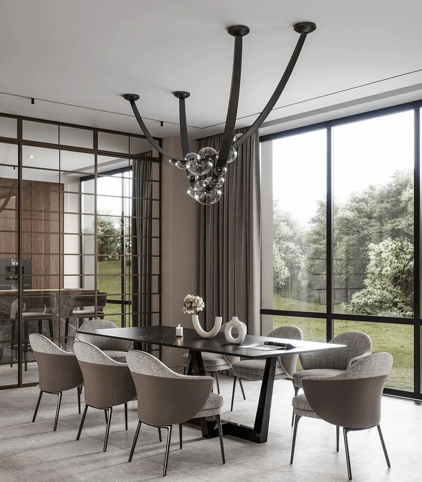 Orvyn Leather Arc Chandelier - Image 25