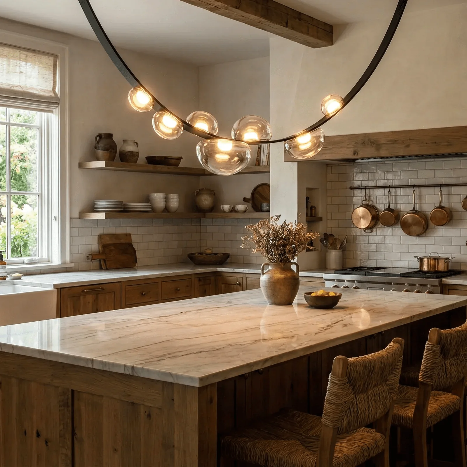 Orvyn Leather Arc Chandelier - Image 3