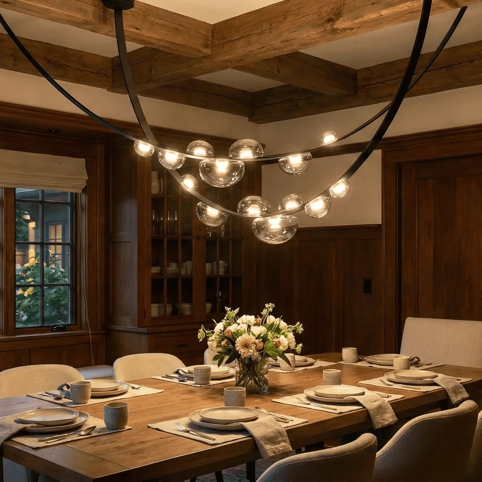Orvyn Leather Arc Chandelier - Image 4