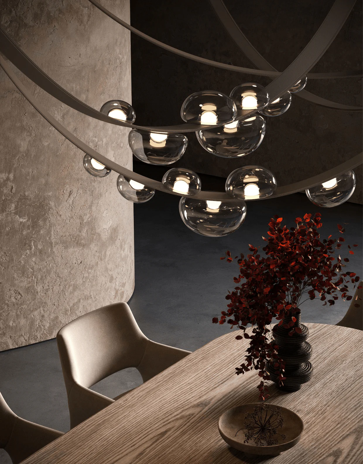 Orvyn Leather Arc Chandelier - Image 5