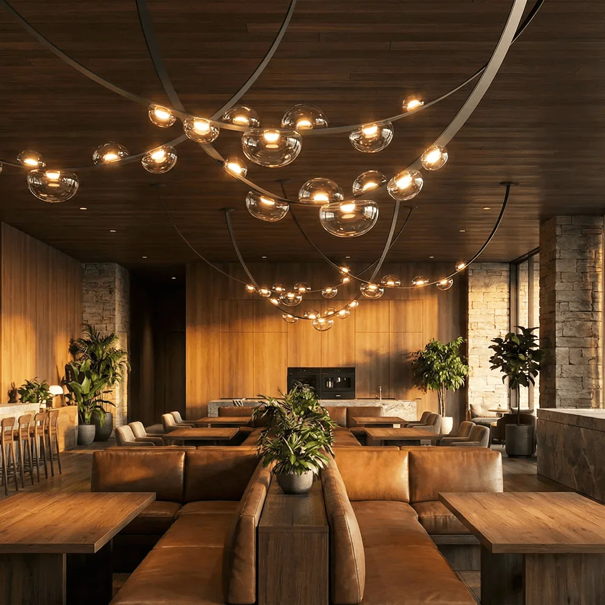 Orvyn Leather Arc Chandelier - Image 6