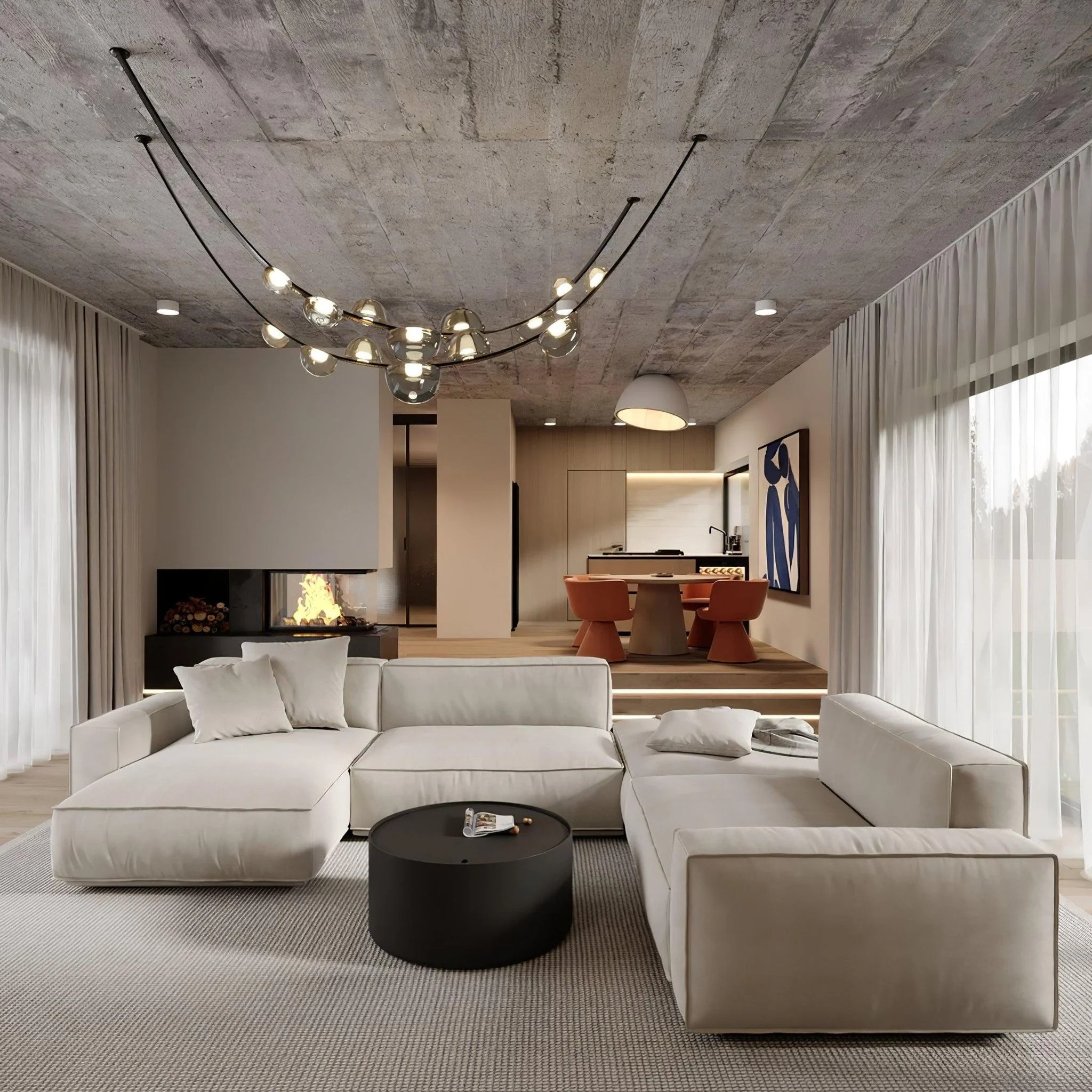 Orvyn Leather Arc Chandelier - Image 7