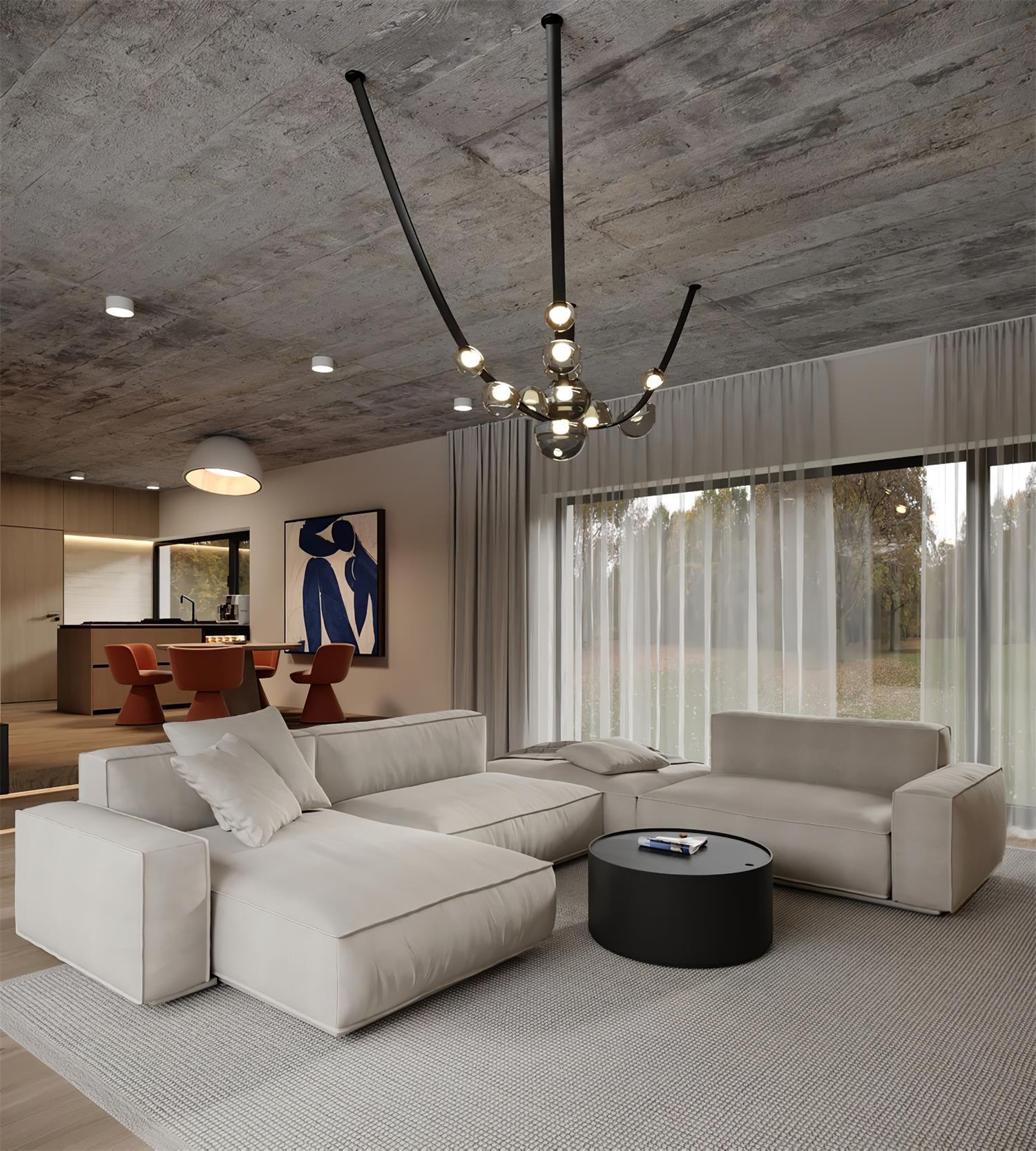 Orvyn Leather Arc Chandelier - Image 9