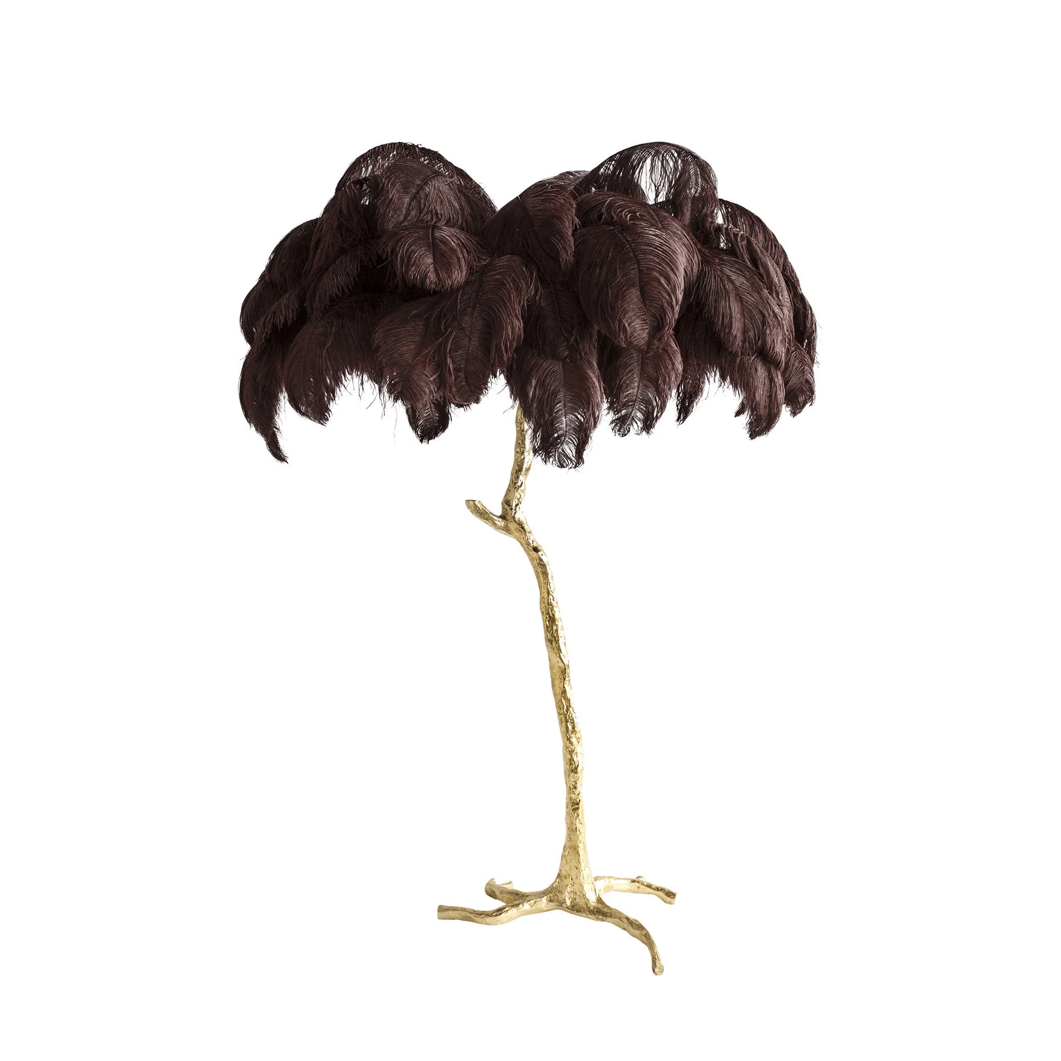 Ostrich Feather Brass Floor Lamp - Image 100