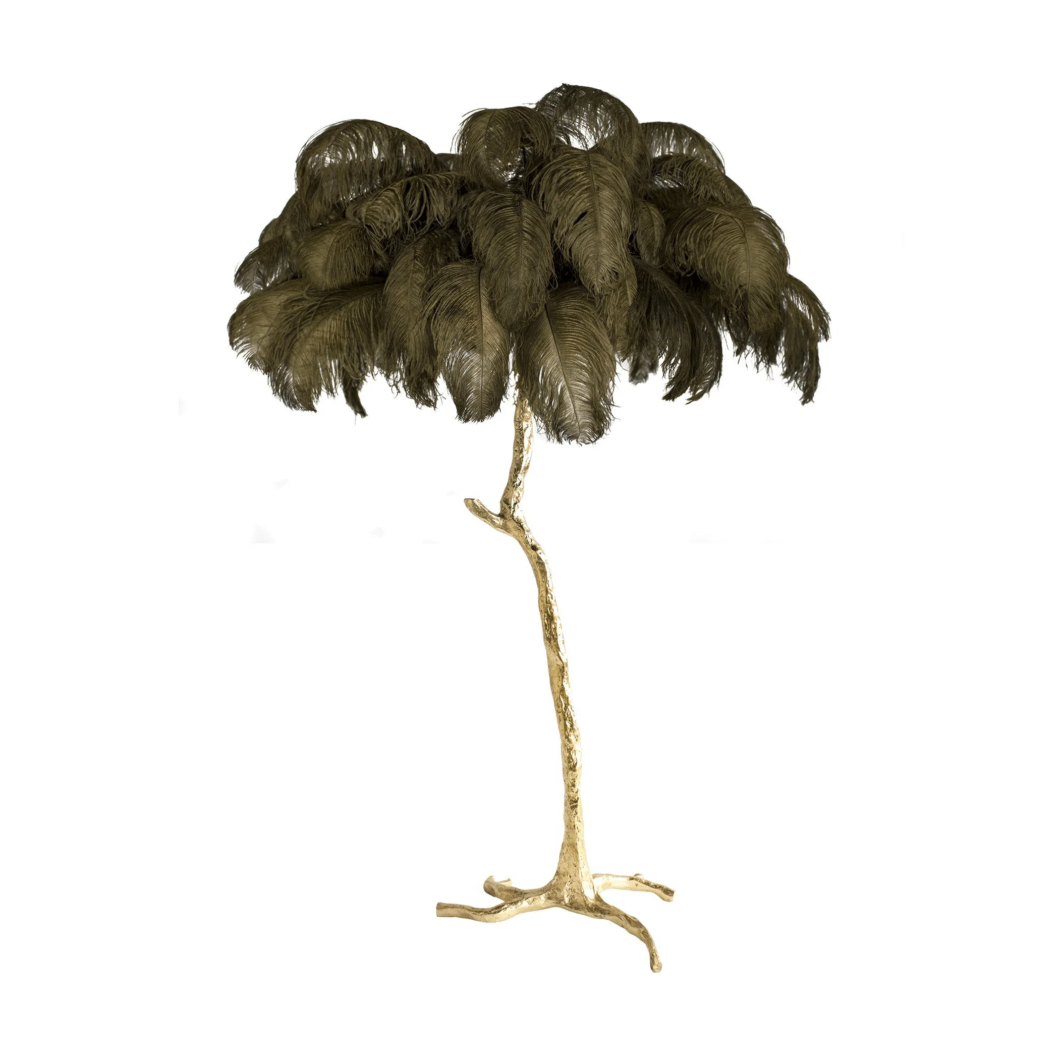Ostrich Feather Brass Floor Lamp - Image 102