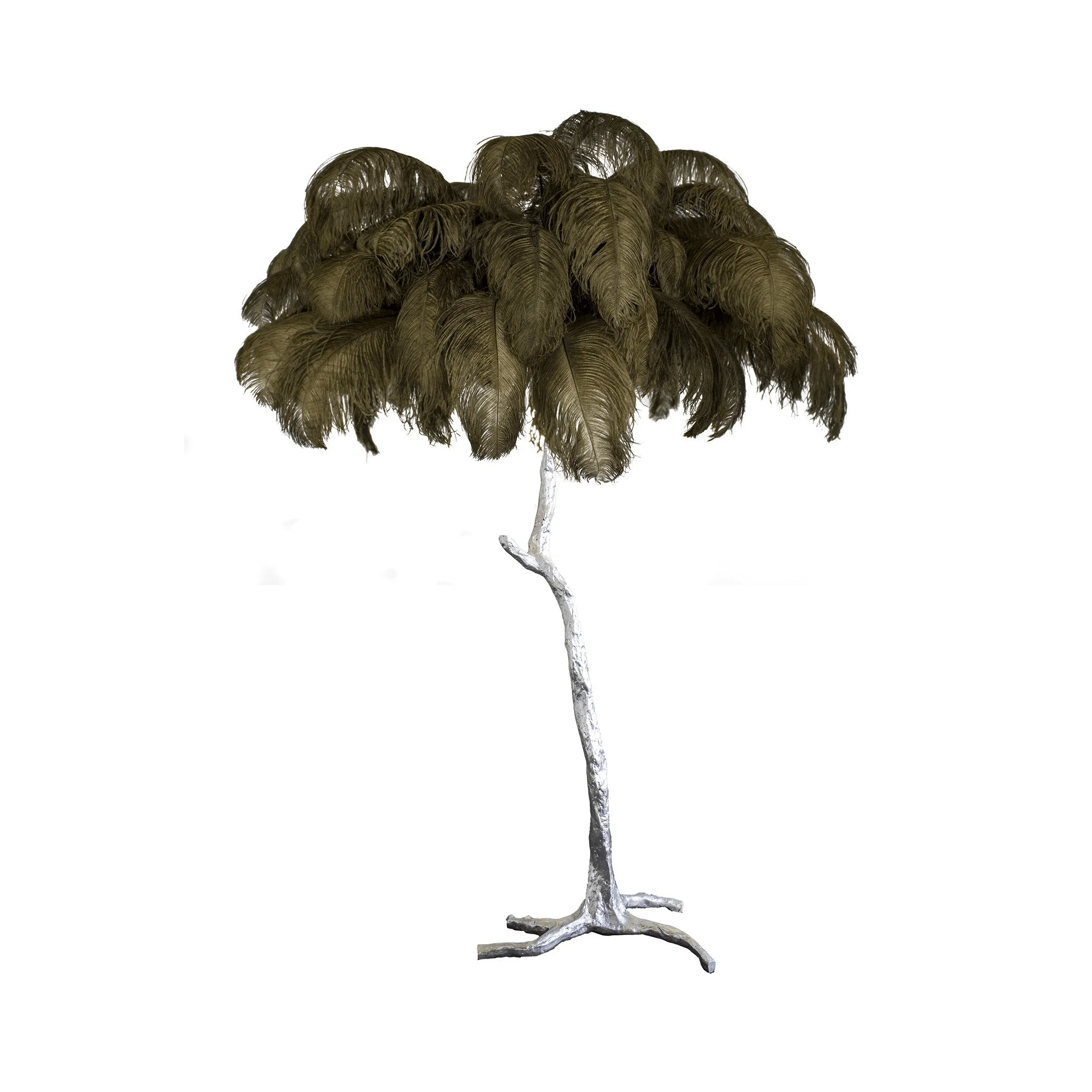 Ostrich Feather Brass Floor Lamp - Image 103