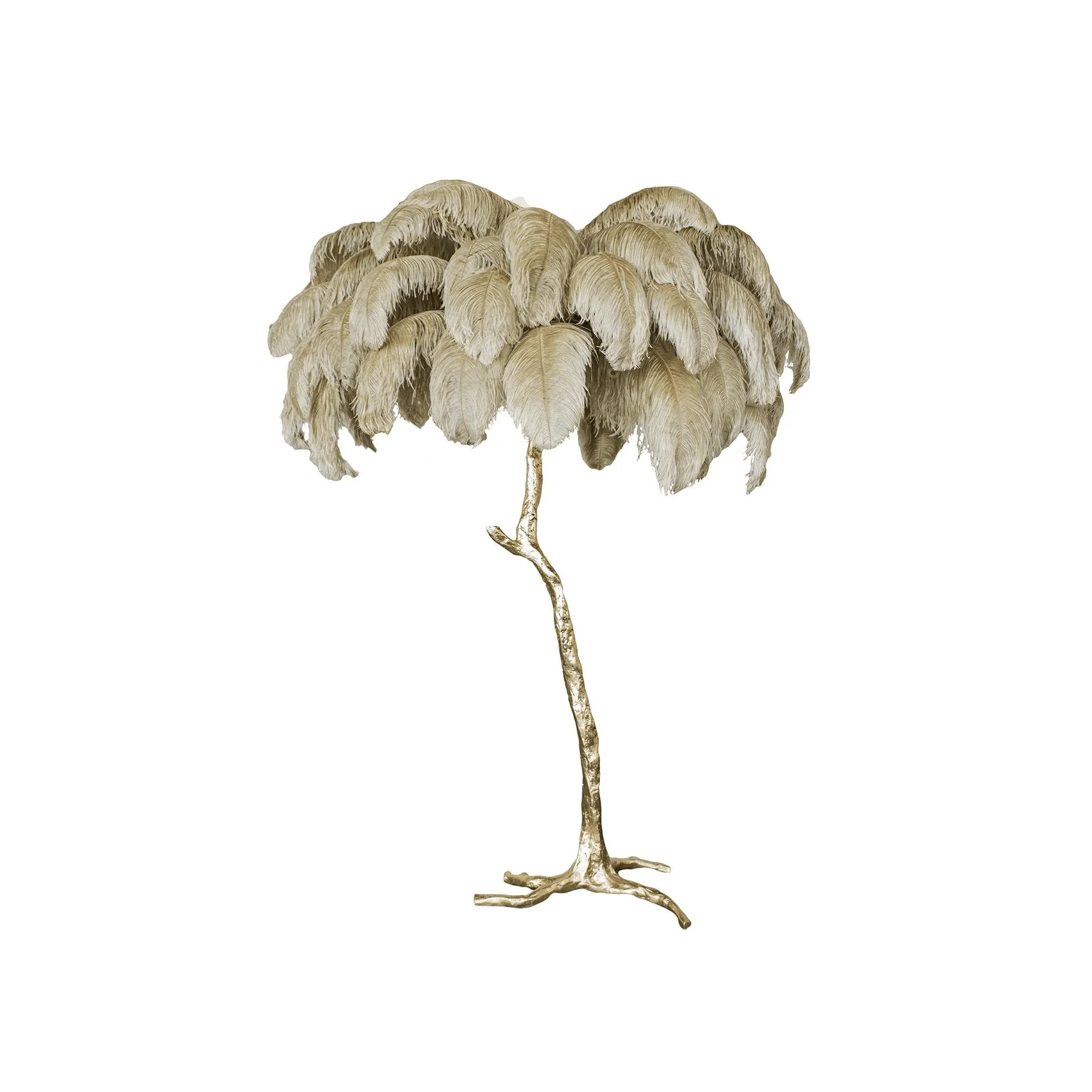 Ostrich Feather Brass Floor Lamp - Image 108