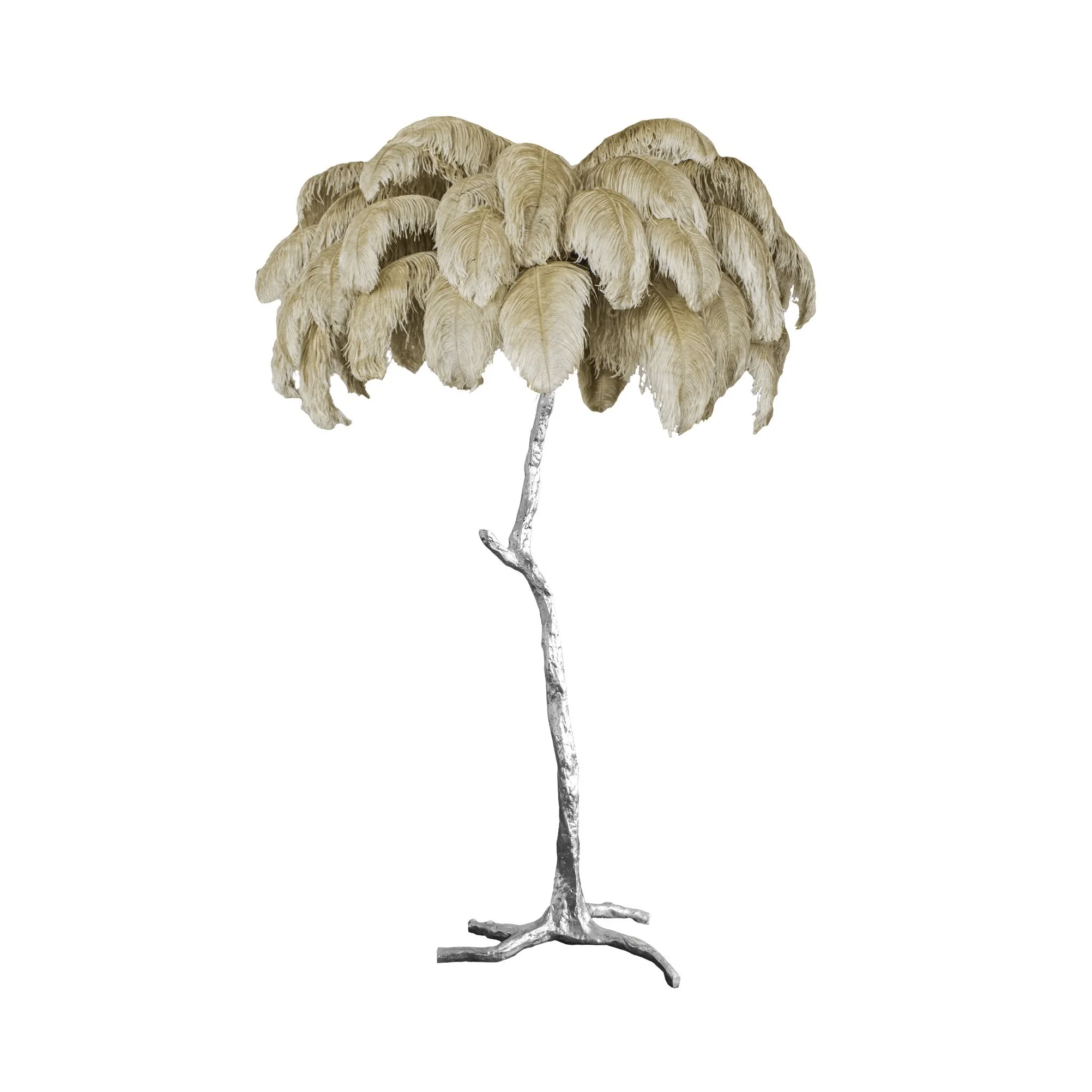 Ostrich Feather Brass Floor Lamp - Image 109