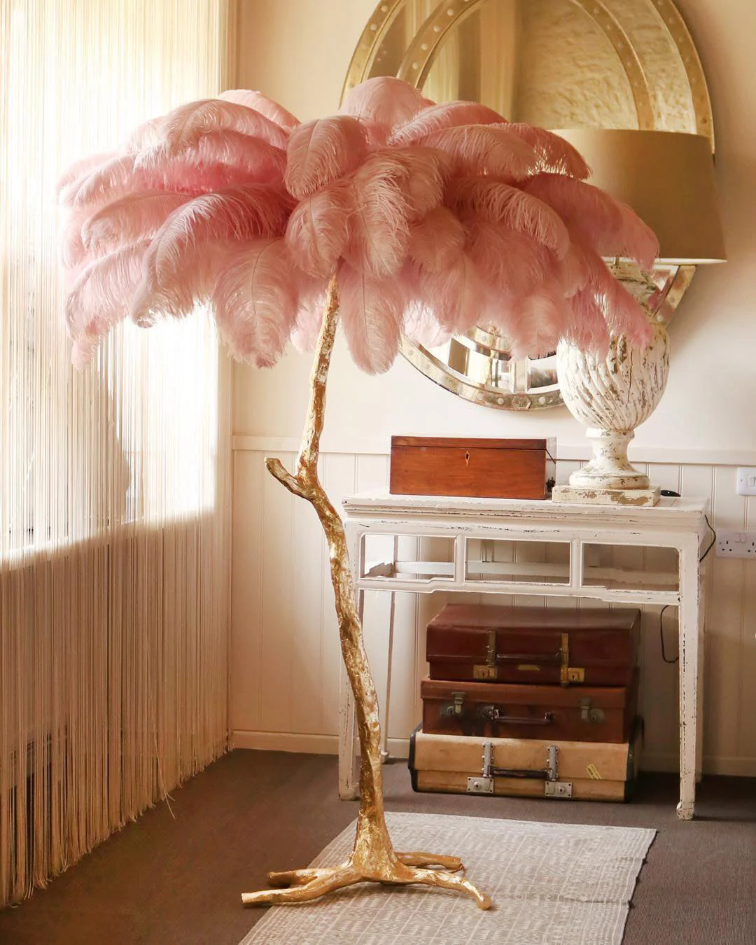 Ostrich Feather Brass Floor Lamp - Image 11