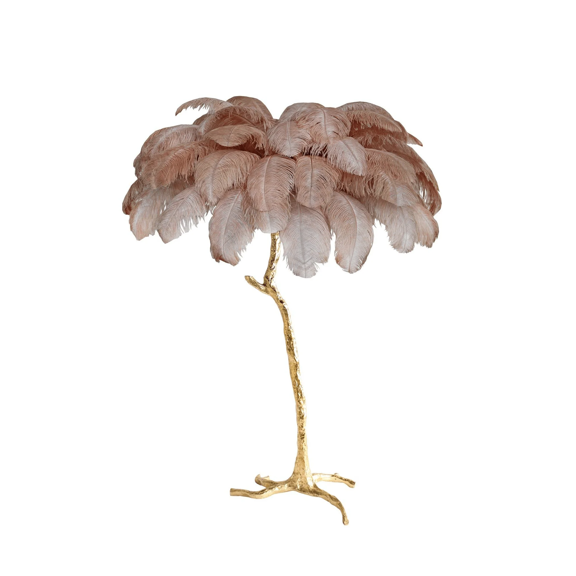 Ostrich Feather Brass Floor Lamp - Image 110