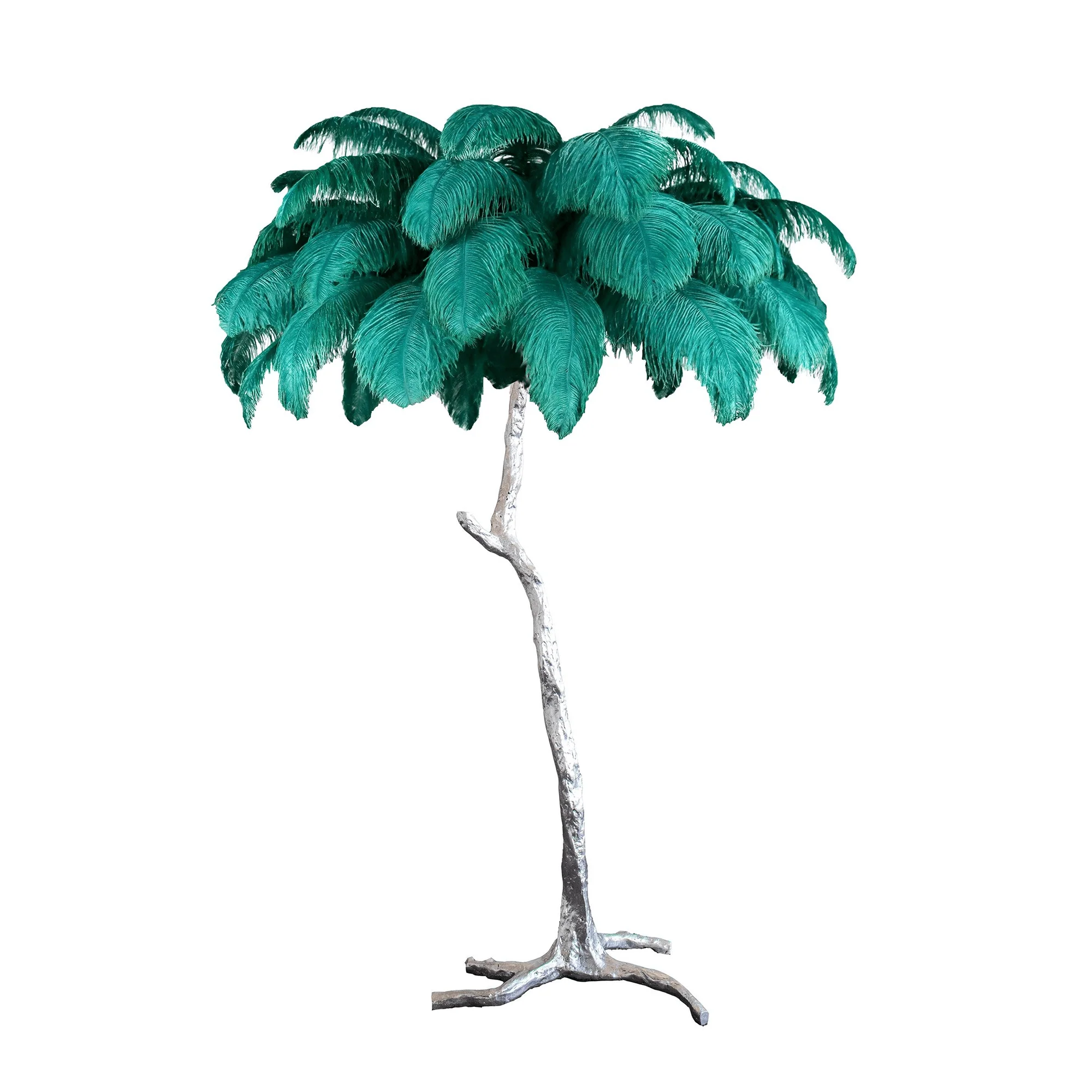 Ostrich Feather Brass Floor Lamp - Image 113