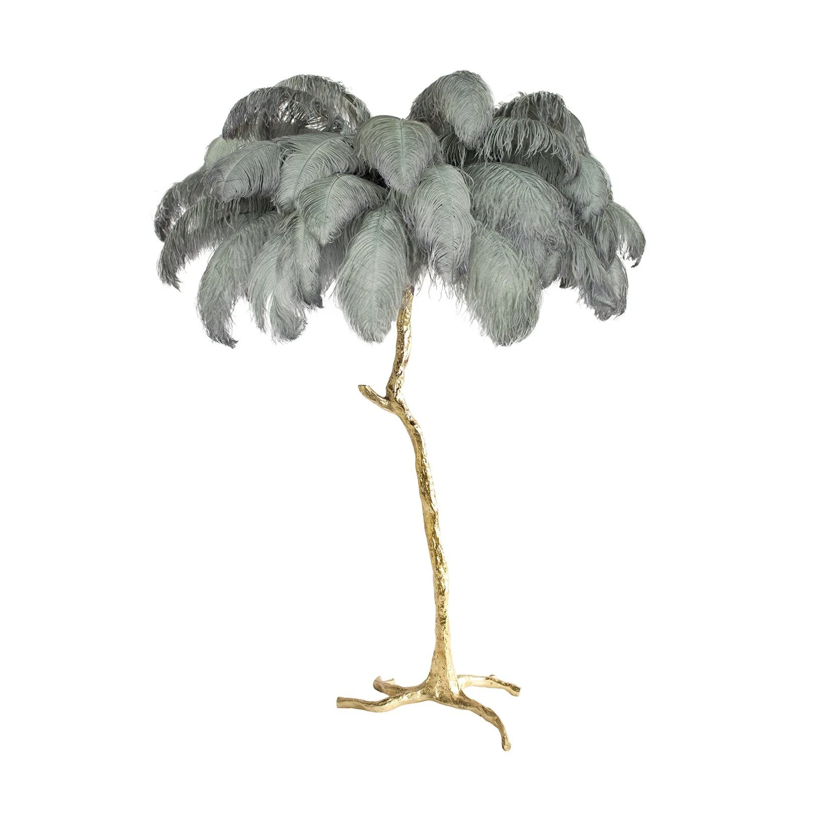 Ostrich Feather Brass Floor Lamp - Image 114