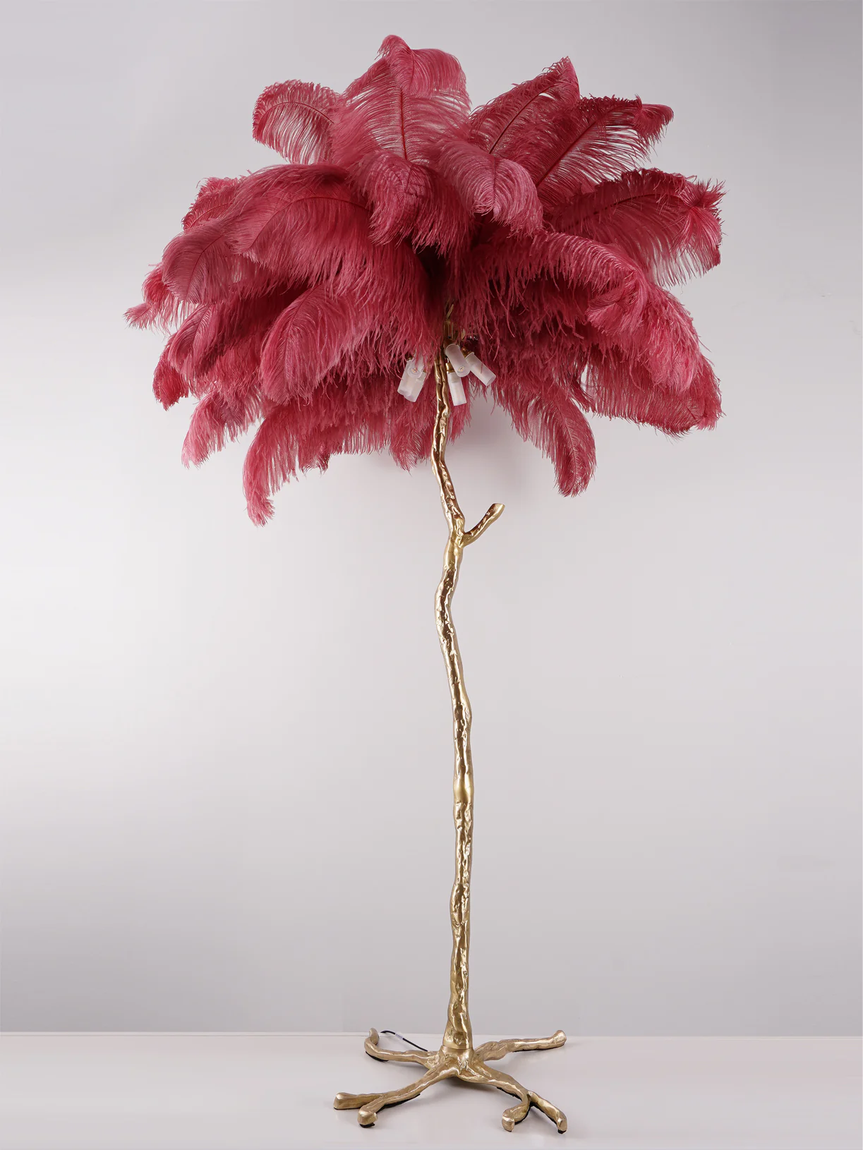 Ostrich Feather Brass Floor Lamp - Image 129