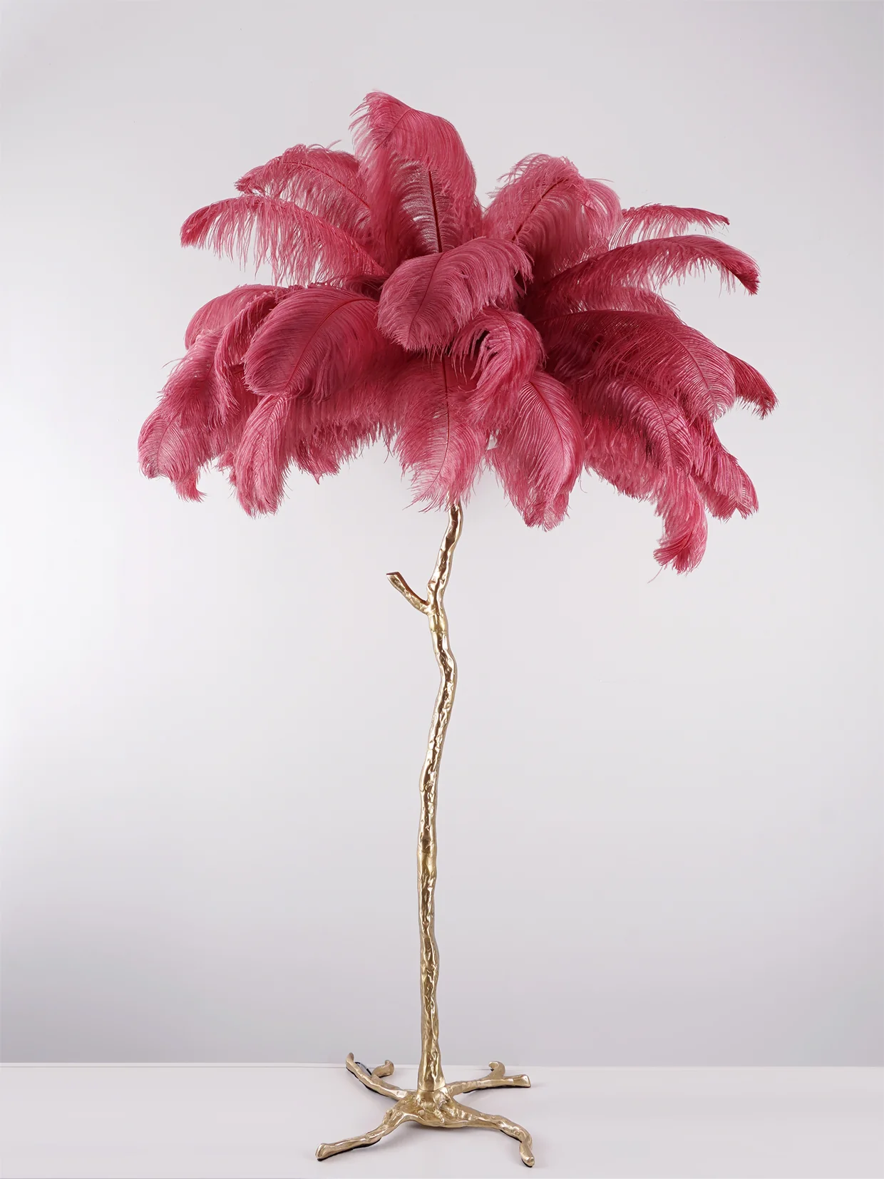 Ostrich Feather Brass Floor Lamp - Image 131
