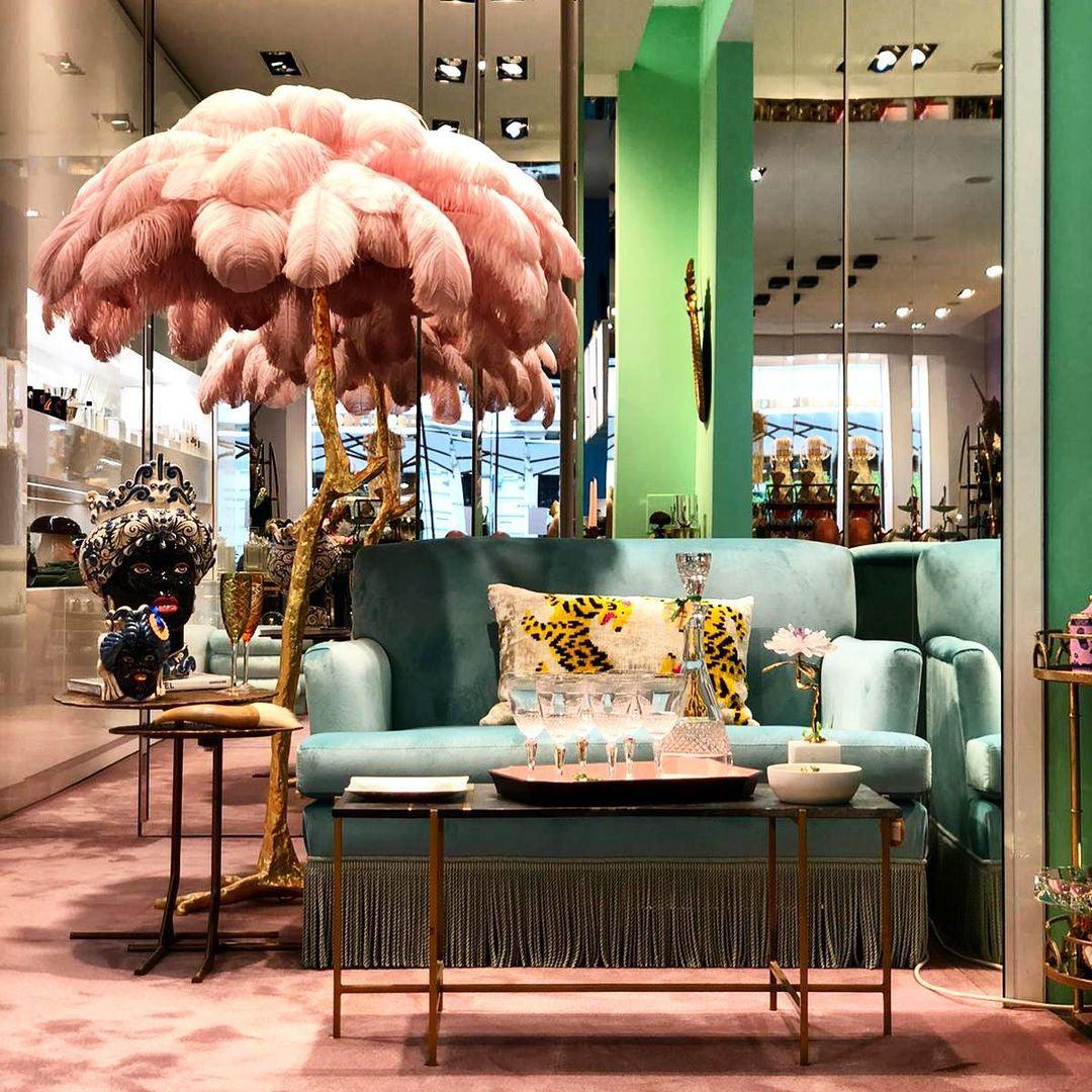 Ostrich Feather Brass Floor Lamp - Image 14