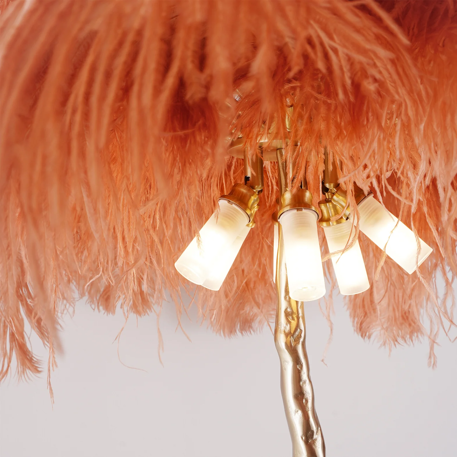 Ostrich Feather Brass Floor Lamp - Image 144